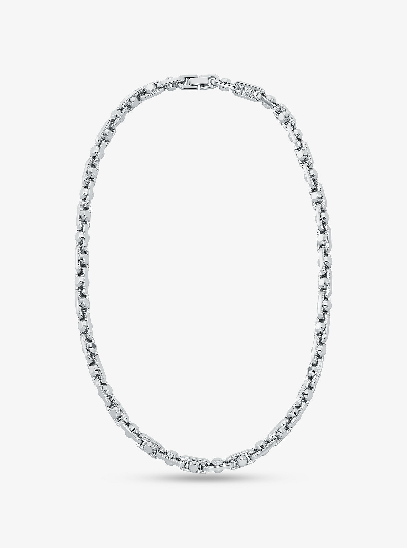 MK Astor Link Medium Pavé Precious Metal-Plated Brass Necklace -