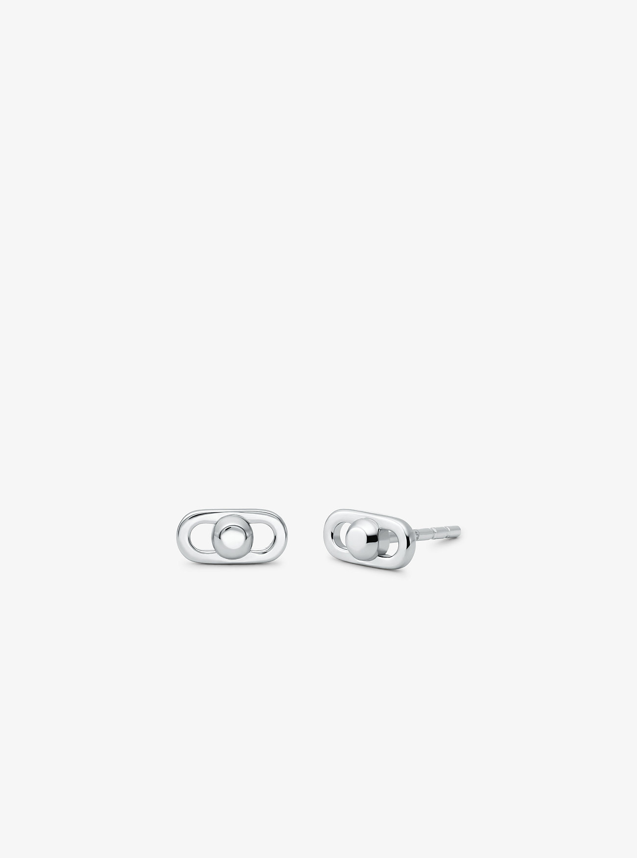 MK Astor Link Extra-Small Precious Metal-Plated Sterling Silver Earrings -