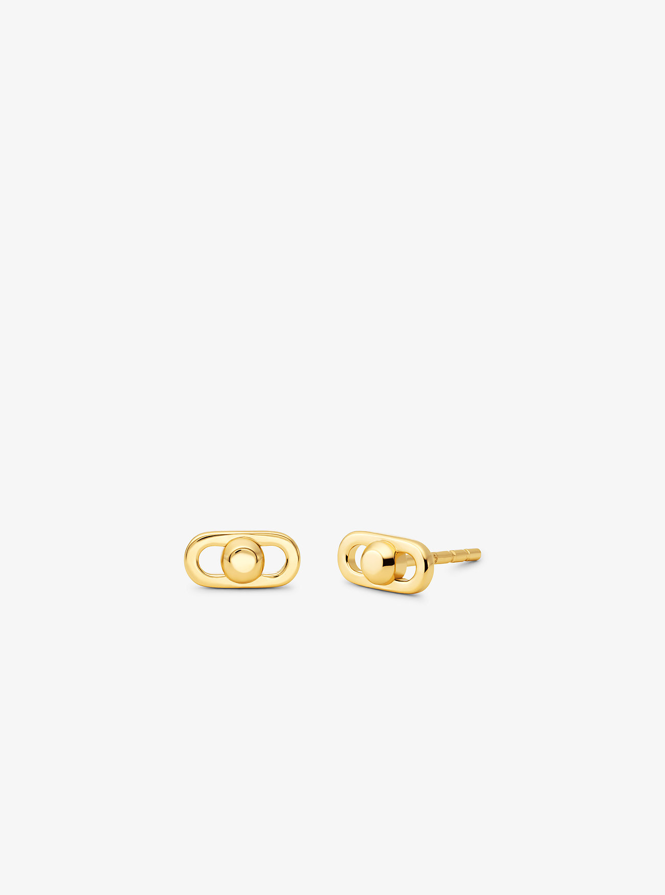 MK Astor Link Extra-Small Precious Metal-Plated Sterling Silver Earrings -