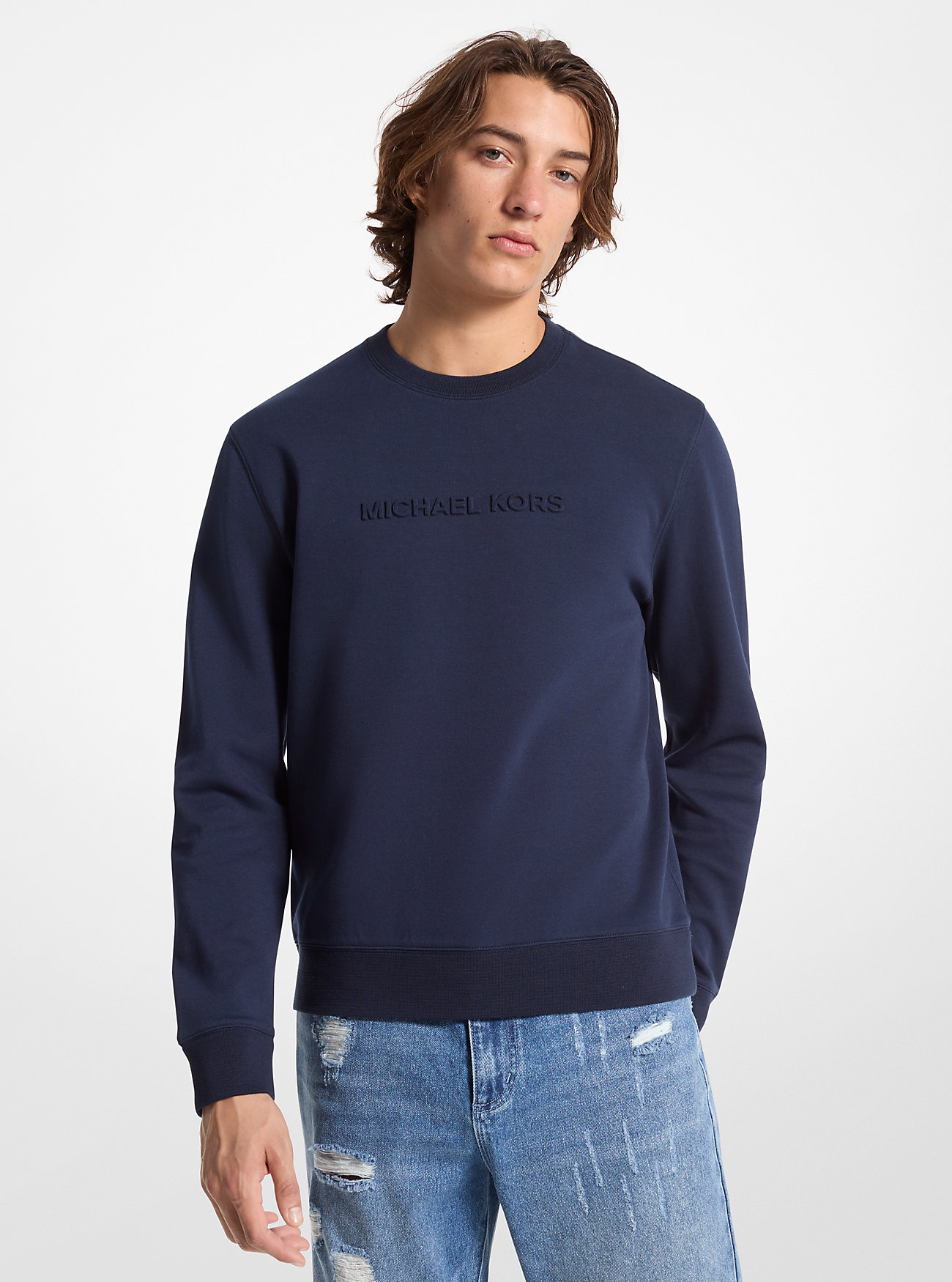 MK Logo Embossed Cotton Blend Jumper -