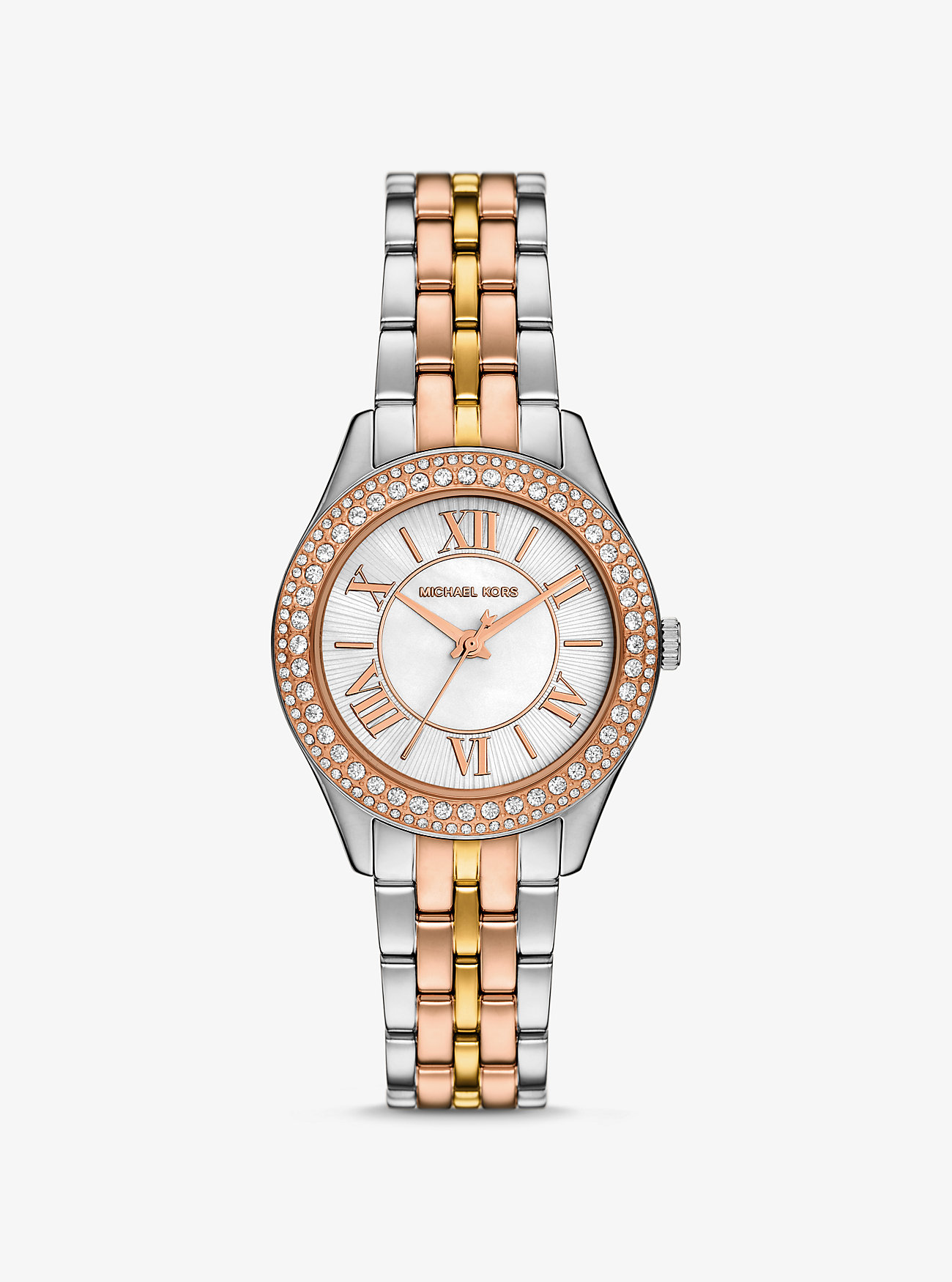 MK Mini Harlowe Pavé Tri-Tone Watch -