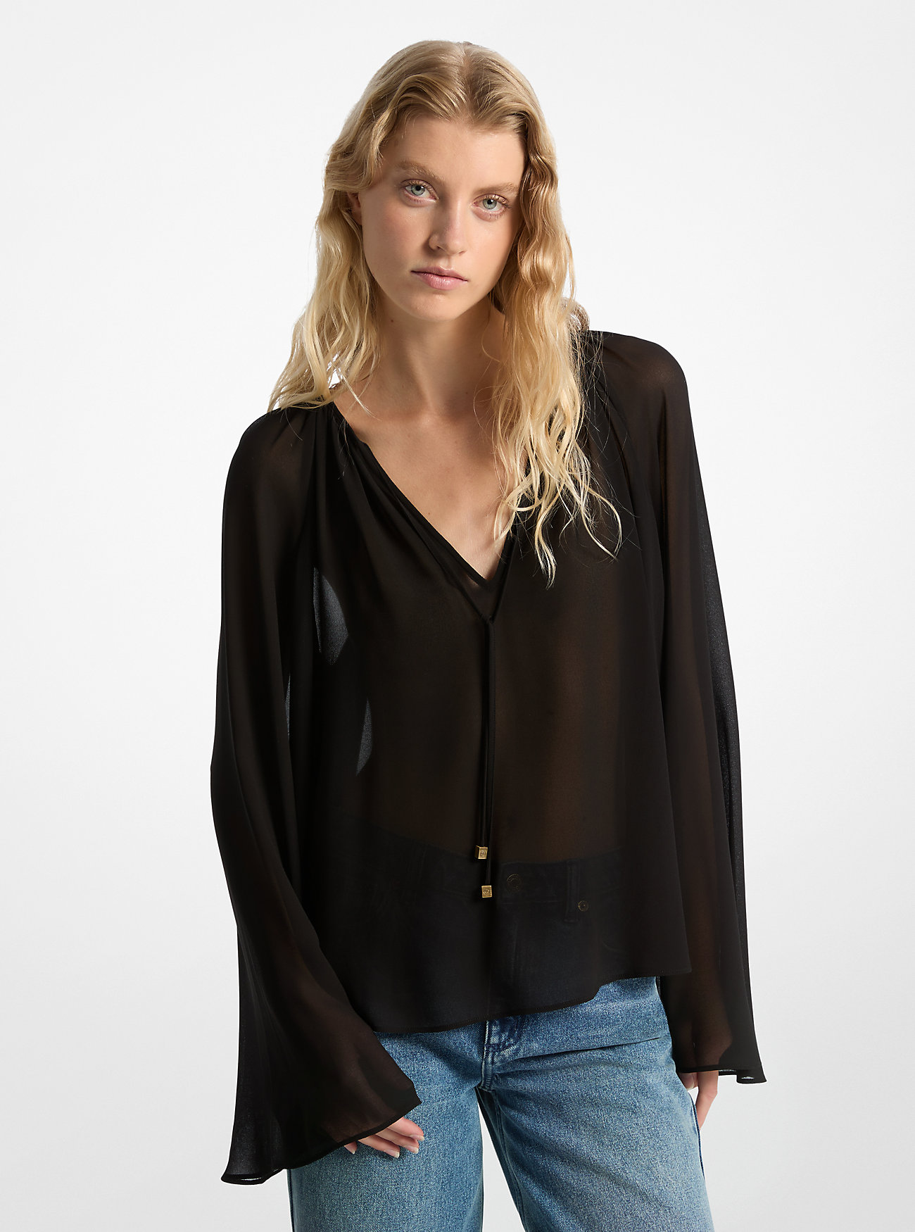 MK Georgette V-Neck Blouse -