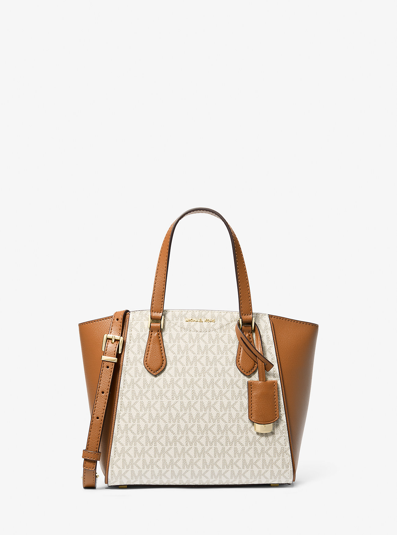 MK Taryn Small Signature Logo and Leather Convertible Crossbody Bag -