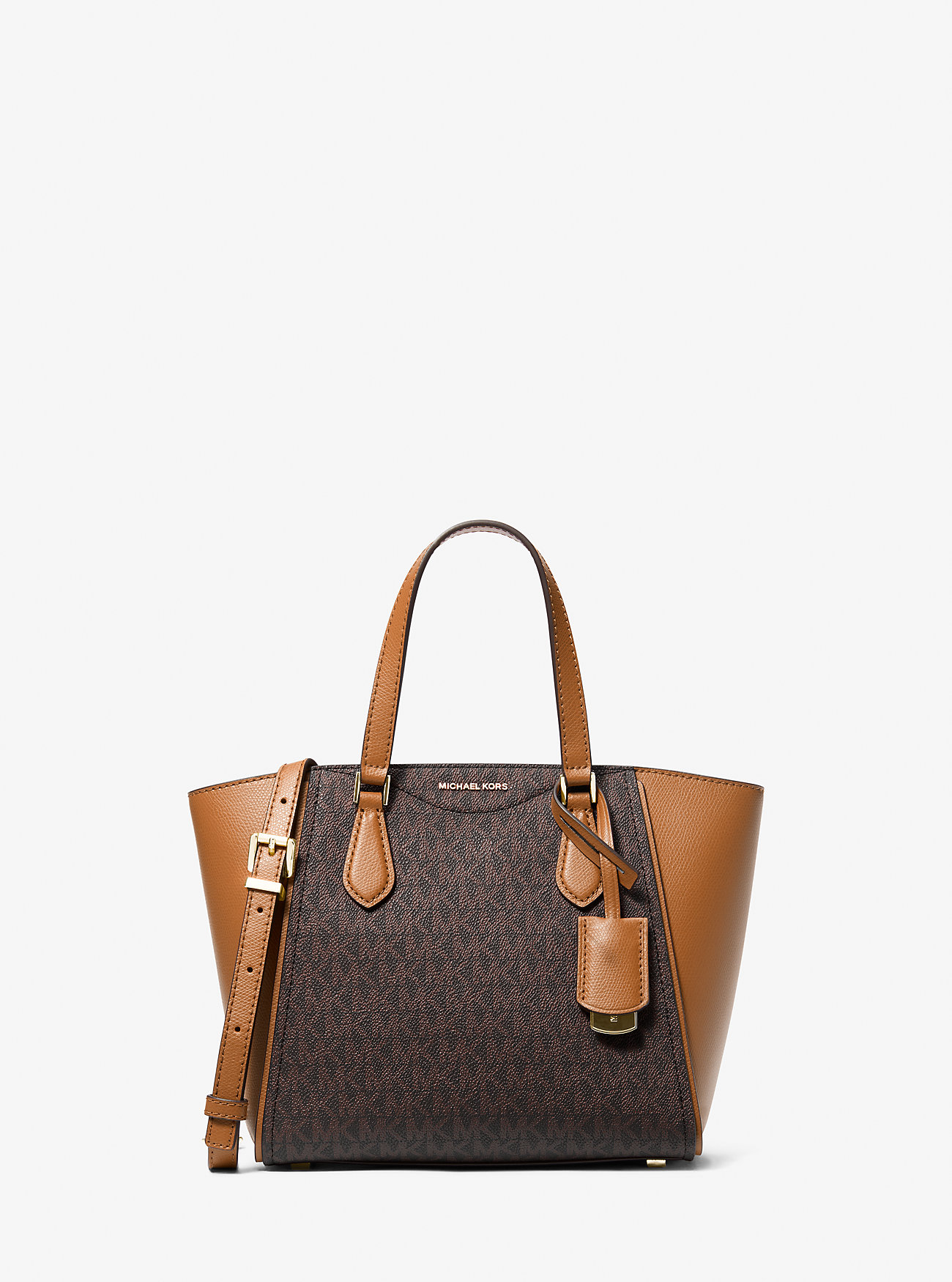 MK Taryn Small Signature Logo and Leather Convertible Crossbody Bag -