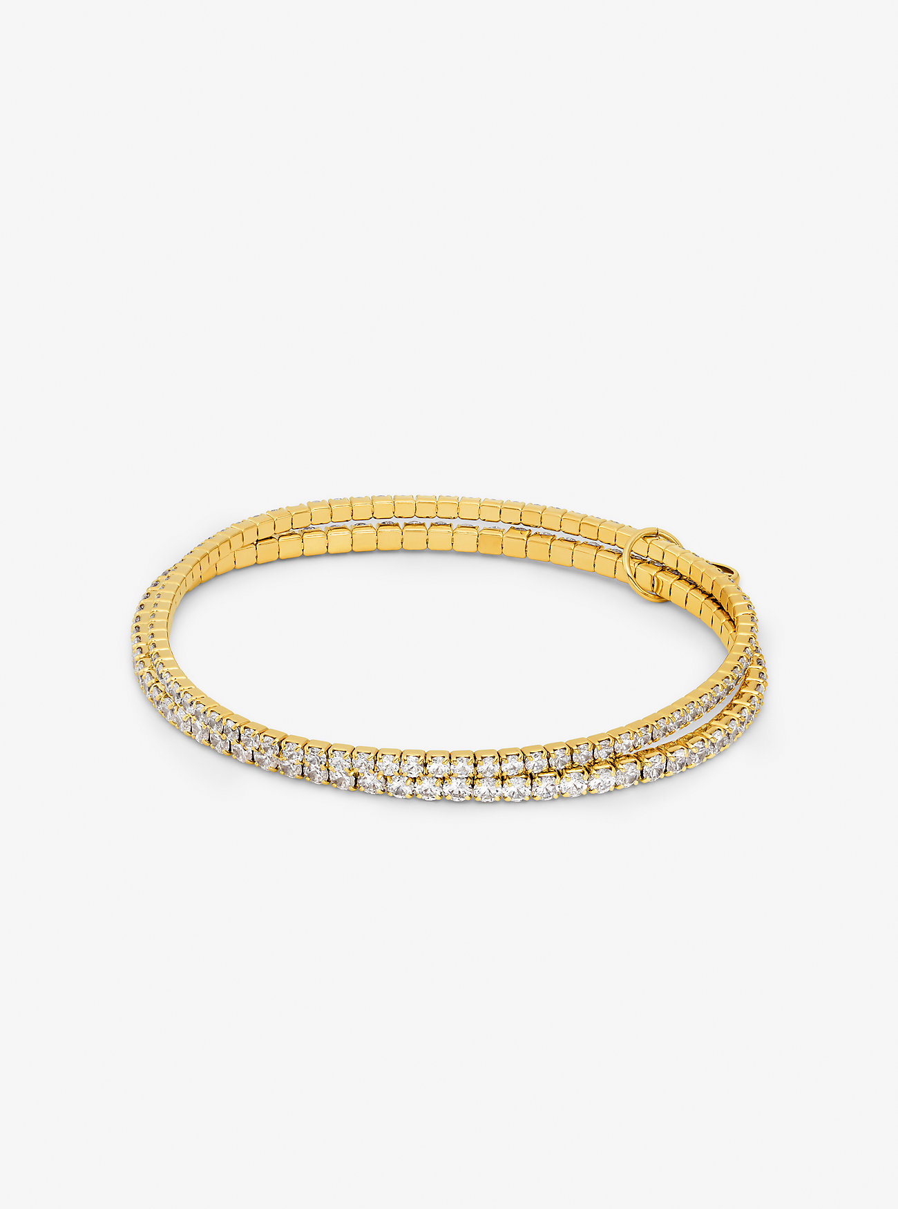 MK Precious Metal-Plated Brass Double Wrap Tennis Bracelet - by Michael Kors