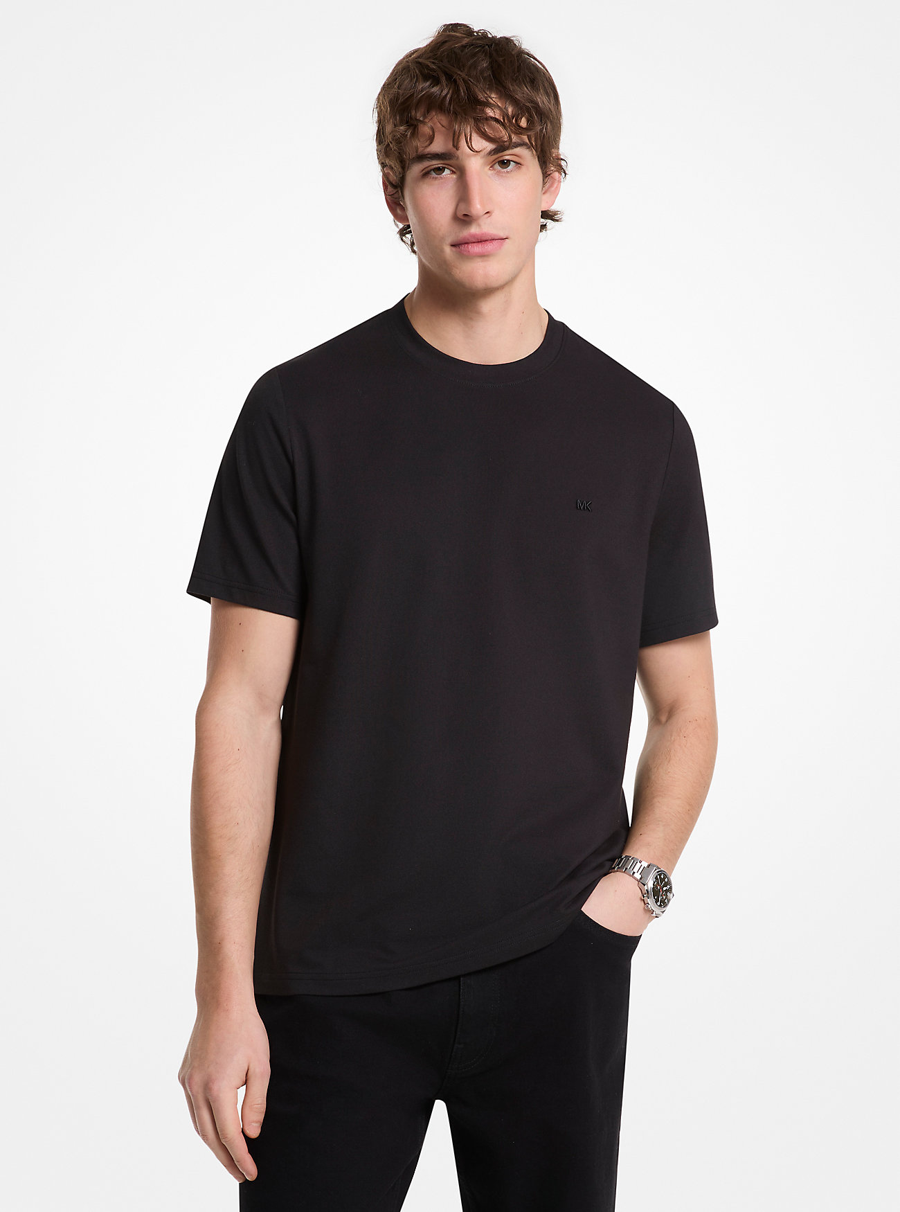 MK Cotton Blend Piqué T-Shirt -