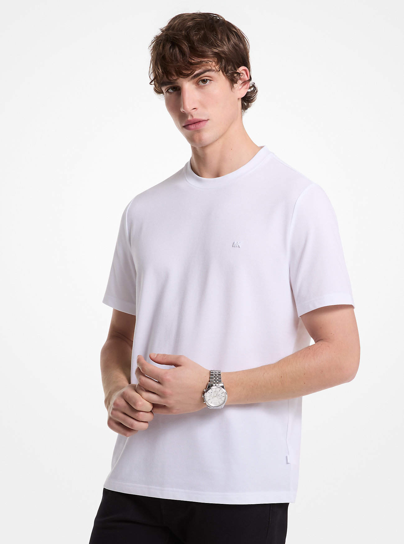 MK Cotton Blend Piqué T-Shirt -