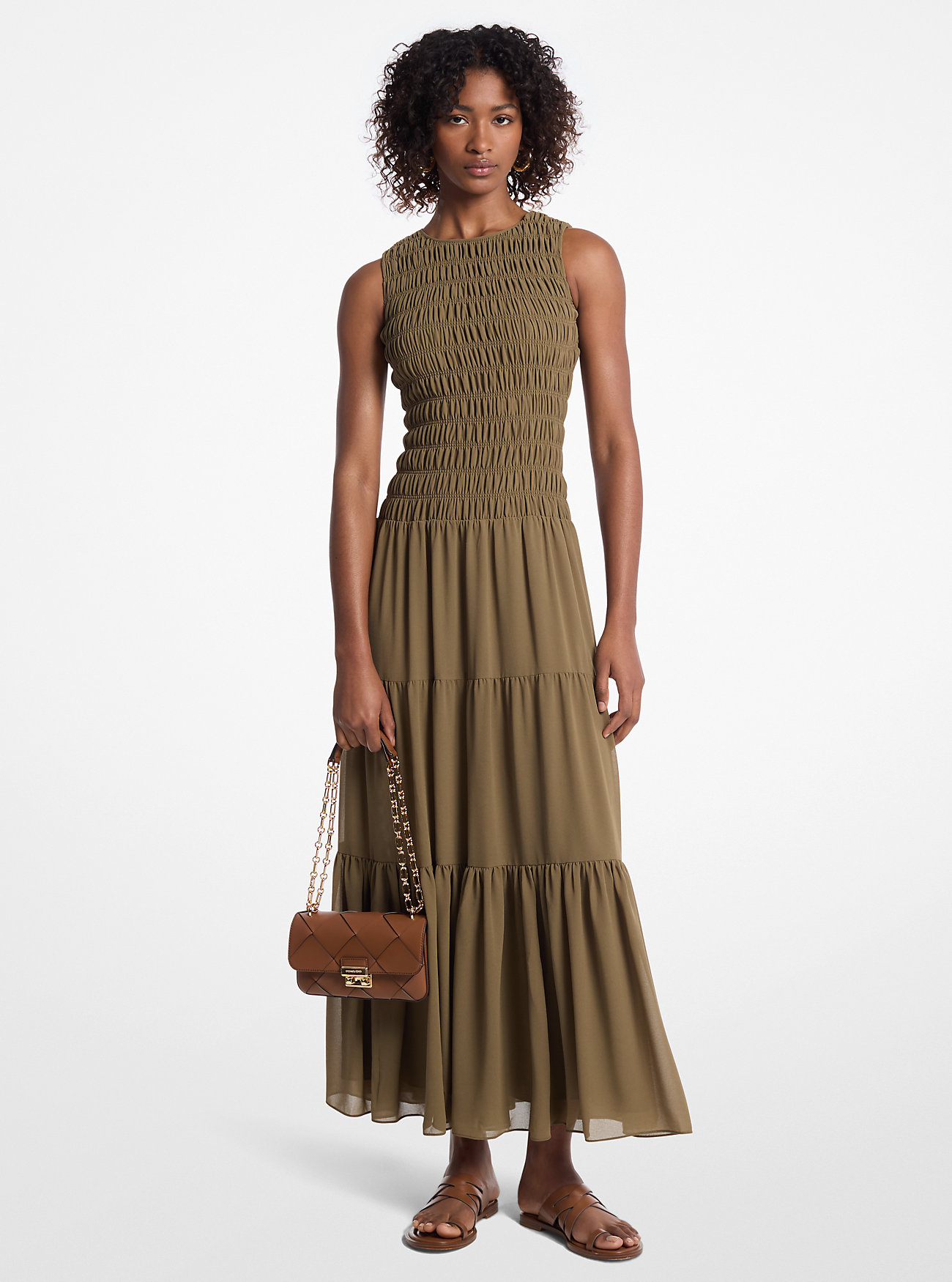 MK Smocked Georgette Tank Dress -