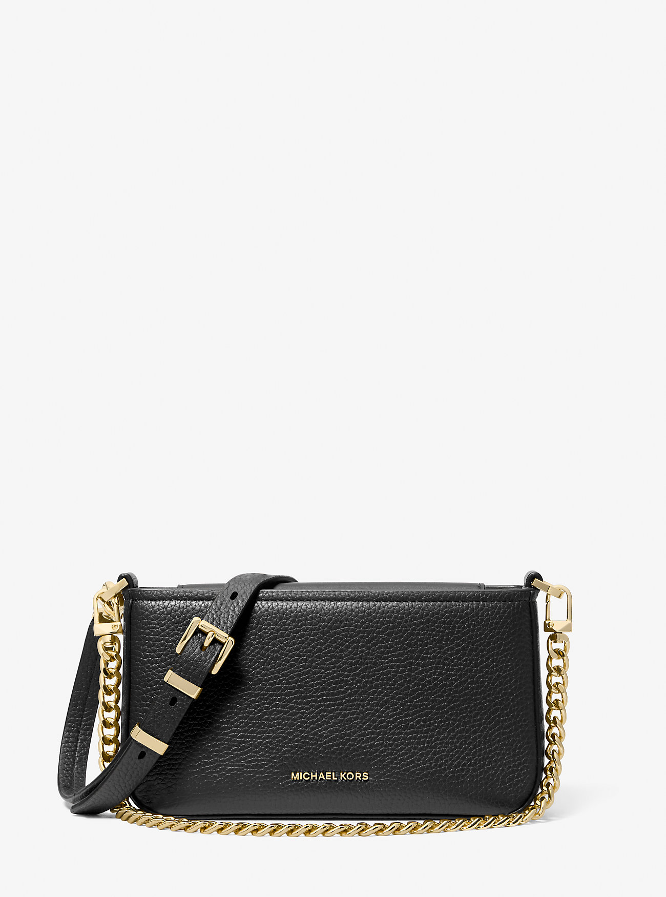 MK Bryant Small Pebbled Leather Convertible Pochette - by MICHAEL Michael Kors