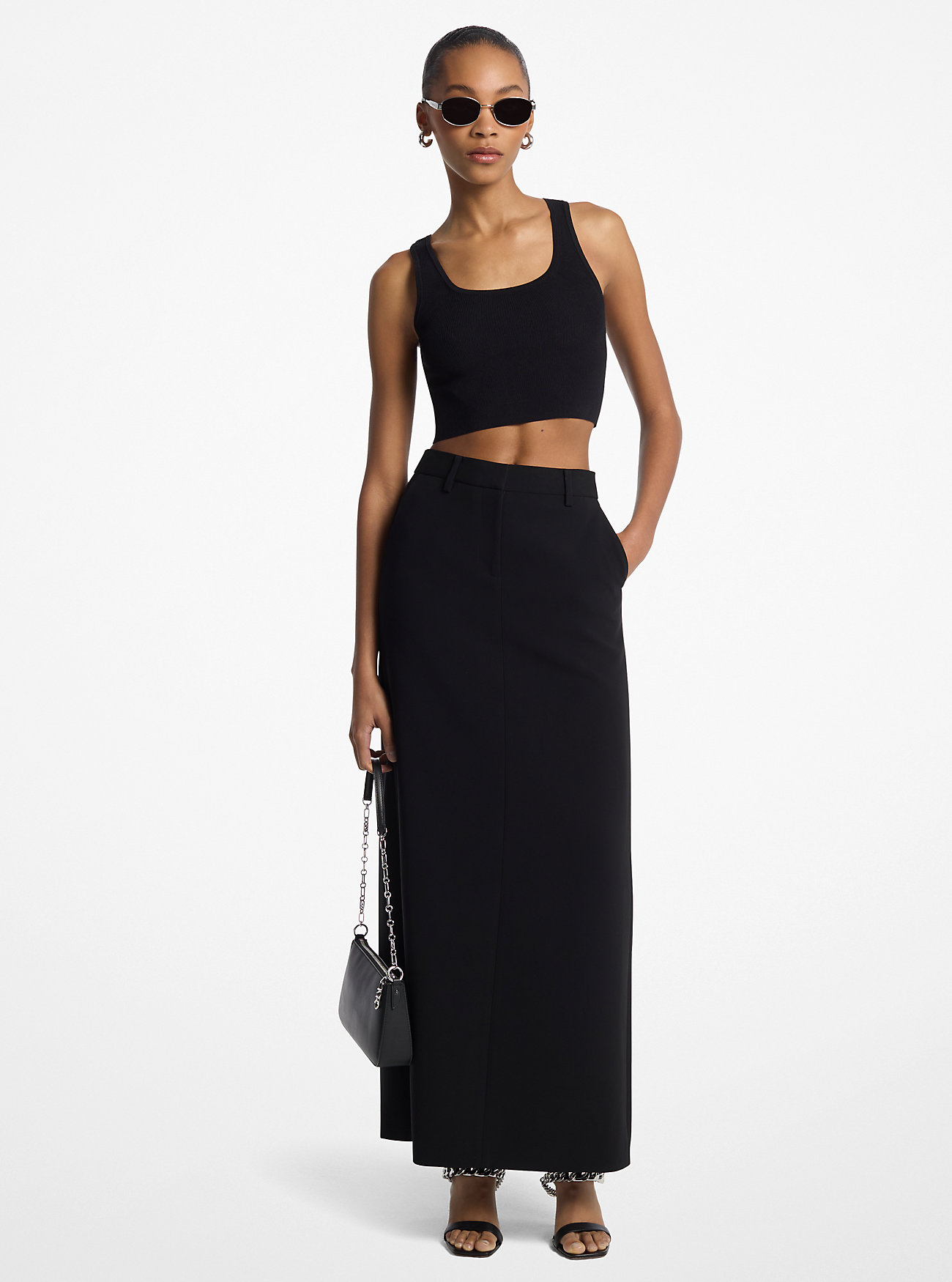 MK Textured Crepe Trouser Maxi Skirt -