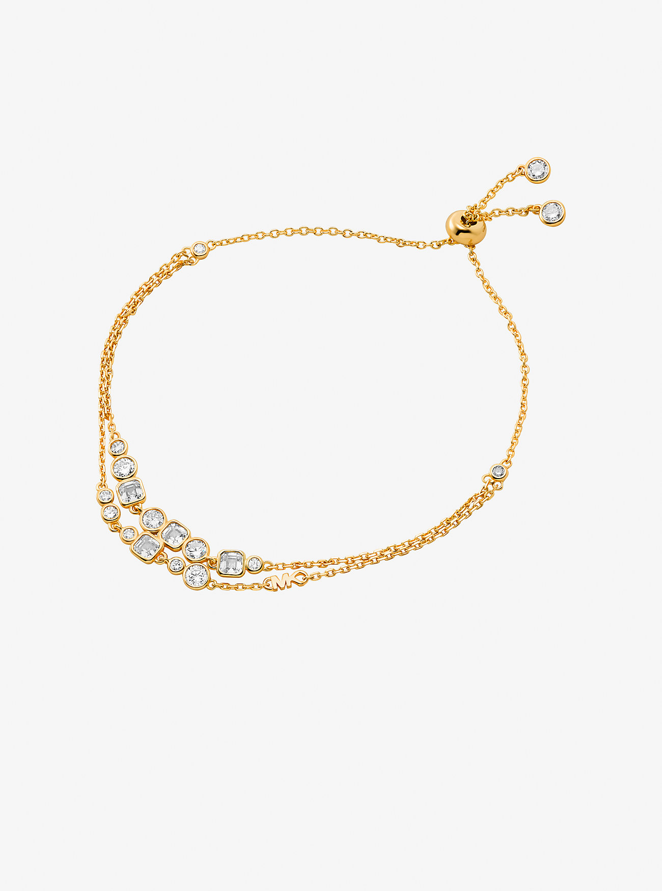 MK Precious Metal-Plated Sterling Silver Bezel Slider Bracelet -