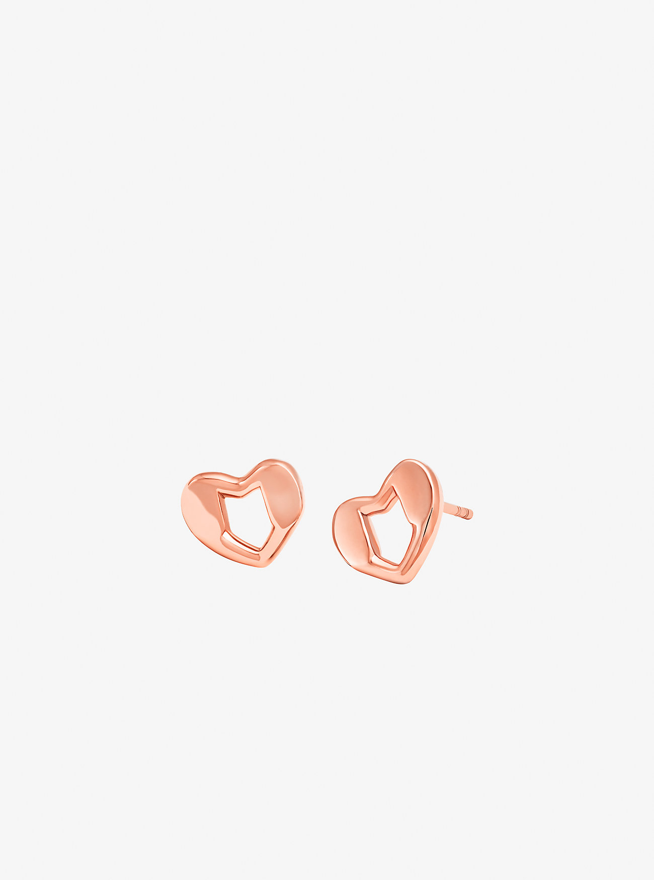 MK Precious Metal-Plated Sterling Silver Heart Stud Earrings -