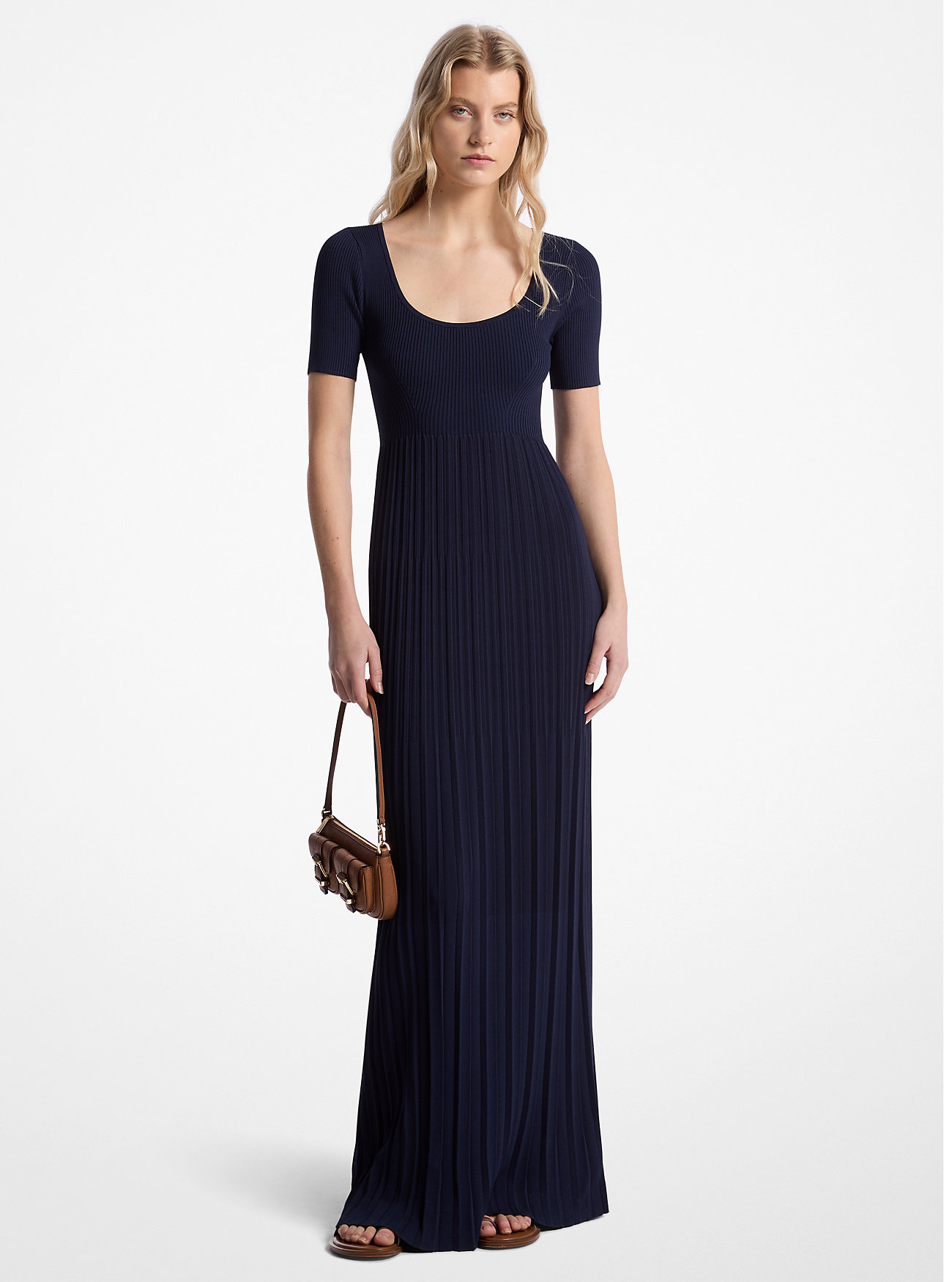 MK Ribbed Stretch Knit Midi Dress -