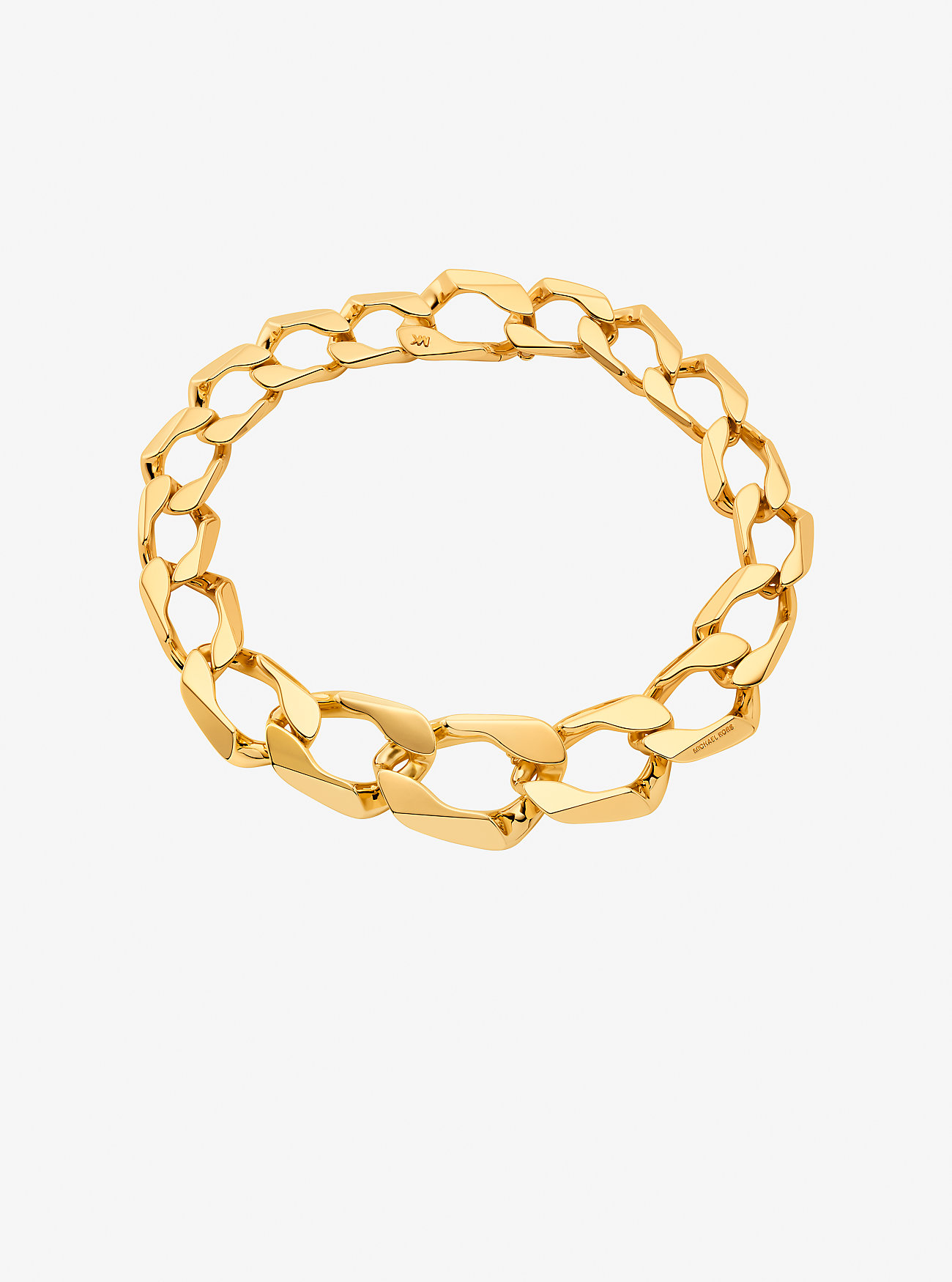 MK Precious-Metal Plated Brass Curb Link Necklace -