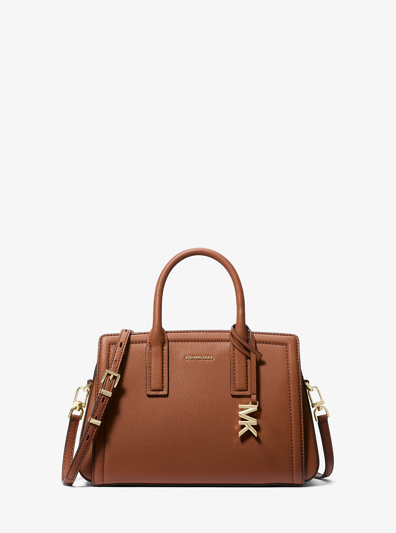 MK Laila Small Pebbled Leather Satchel -