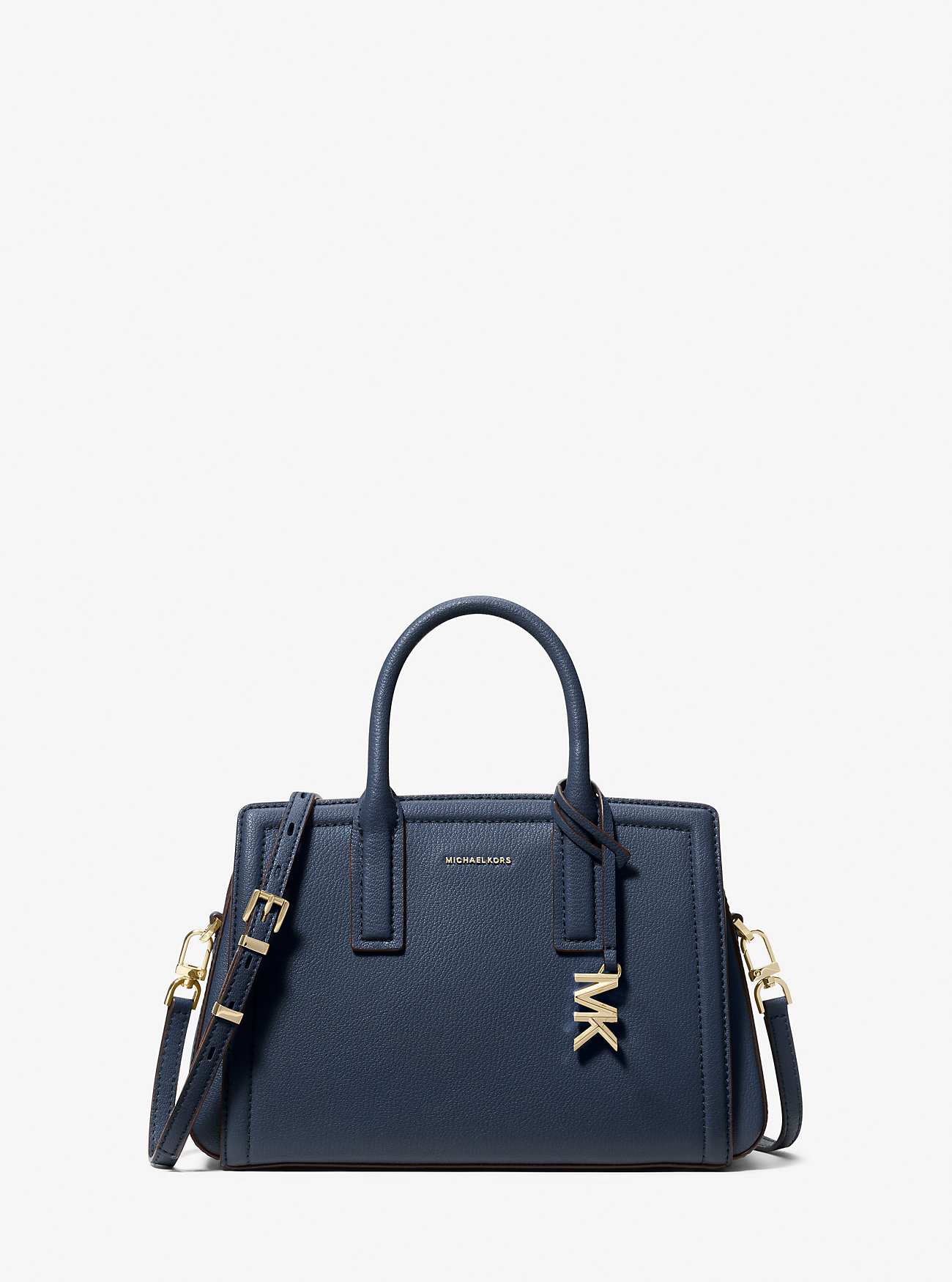 MK Laila Small Pebbled Leather Satchel -