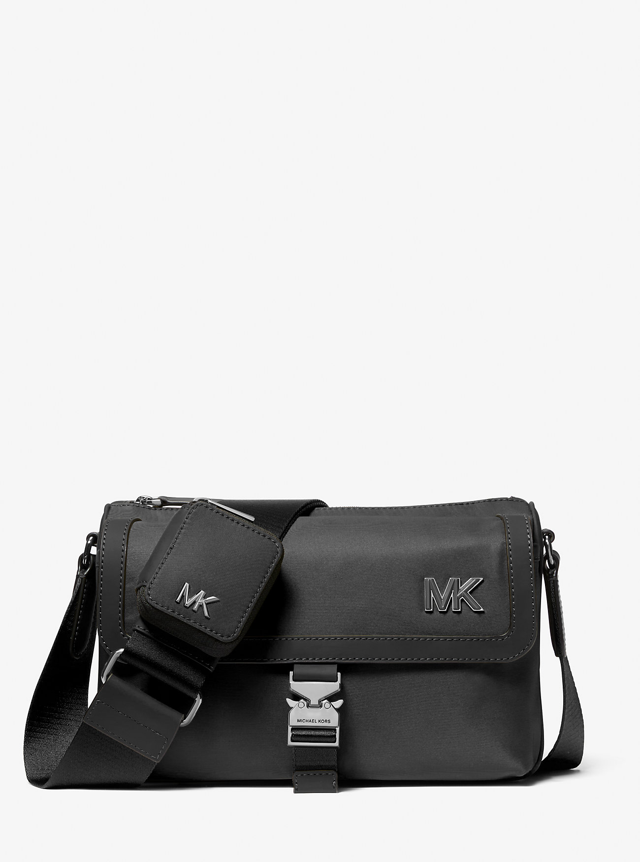 MK Eli Nylon Messenger Bag with Zip Pouch -