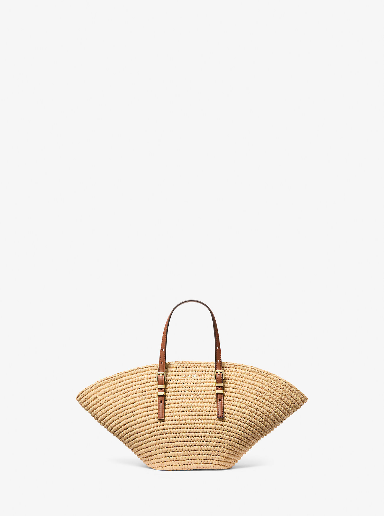 MK Isa Small Hand-Crocheted Straw Tote Bag -