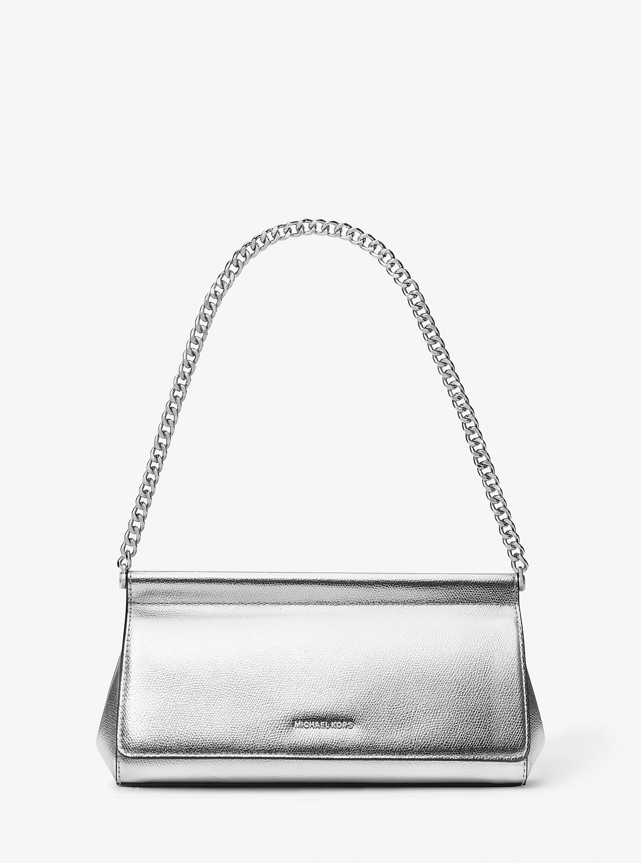 MK Carmine Medium Metallic Pebbled Leather Pochette -