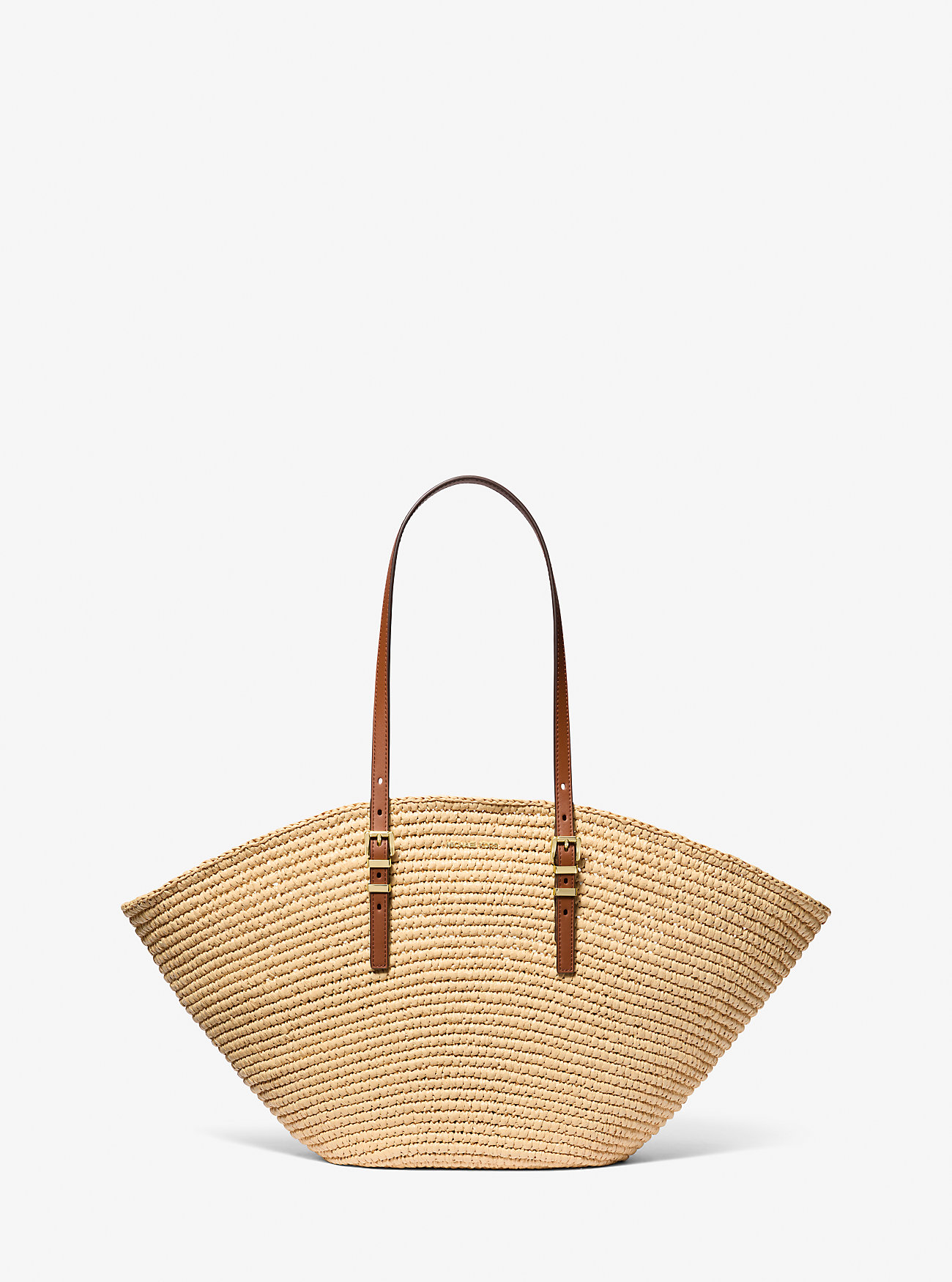 MK Isa Large Hand-Crocheted Straw Tote Bag -