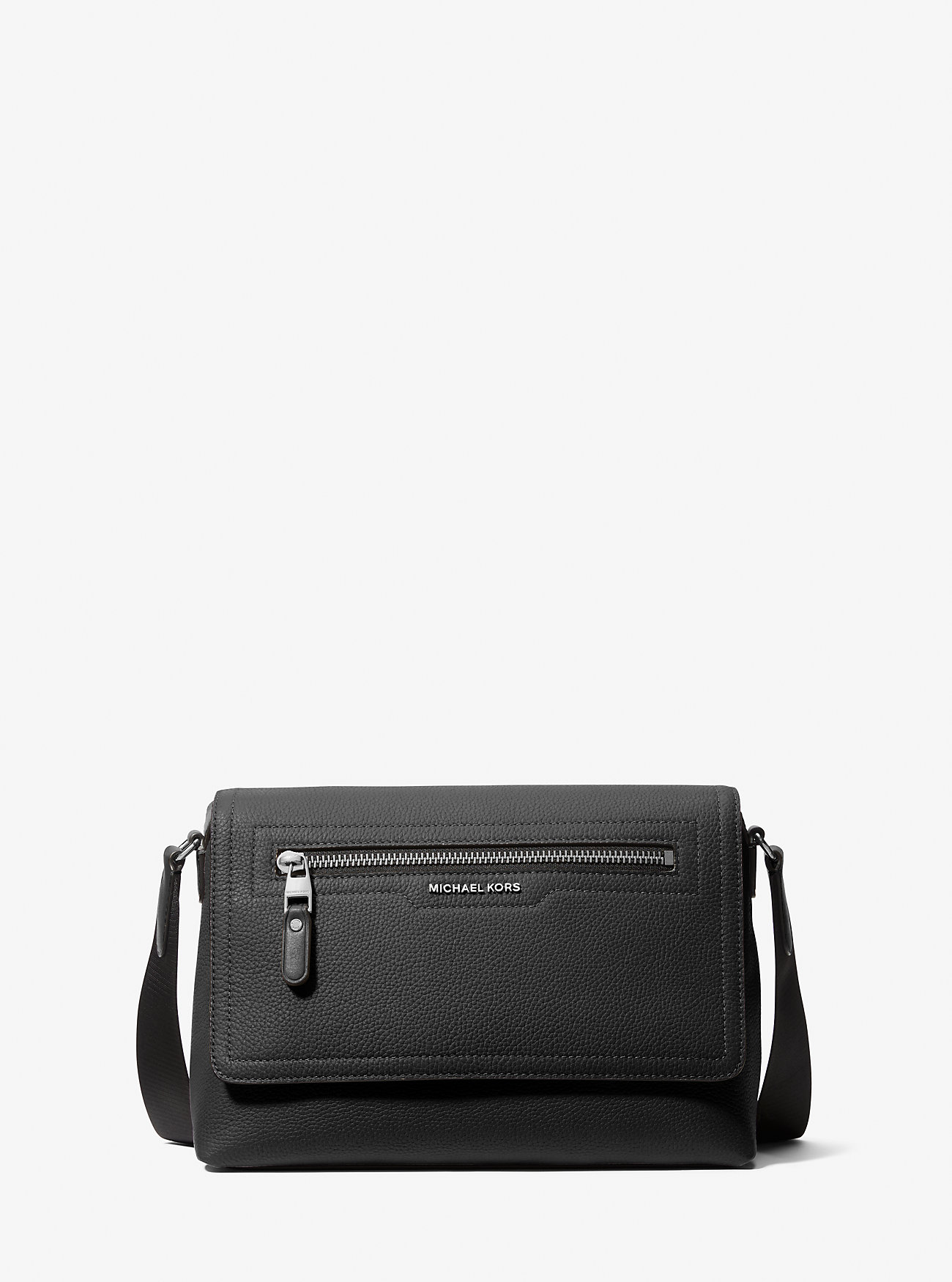 MK Hudson Small Pebbled Leather Messenger Bag -