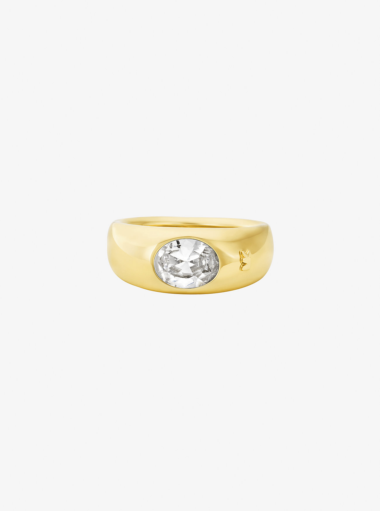 MK Precious Metal-Plated Cubic Zirconia Signet Ring -