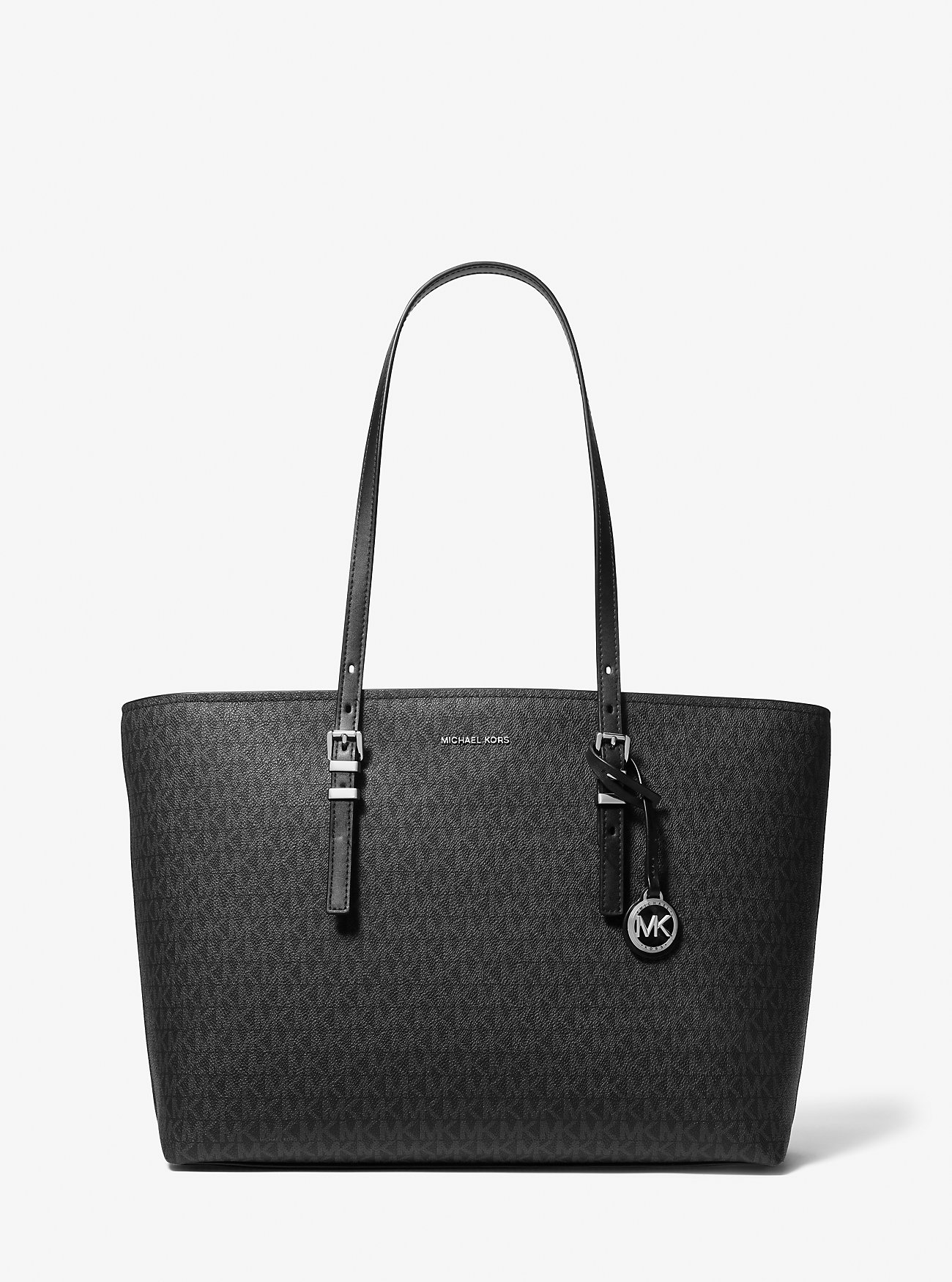 MK Quinn Large Signature Logo and Leather Tote Bag -