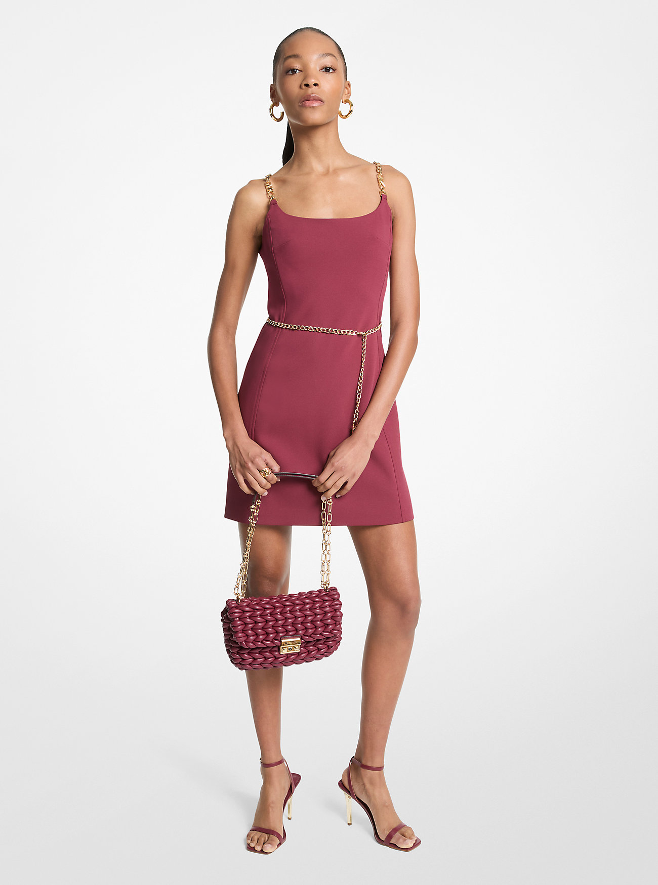 MK Chain Strap Belted Bustier Mini Dress -