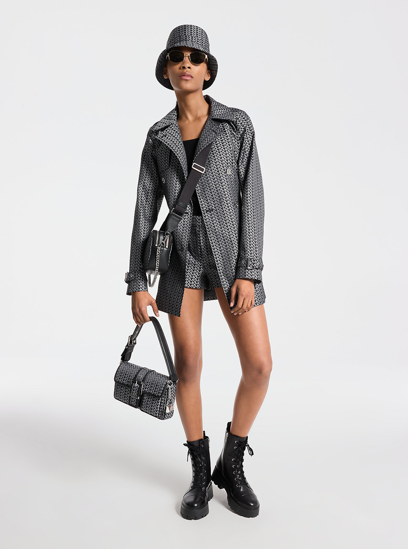 MK2000 Logo Jacquard Trench Coat