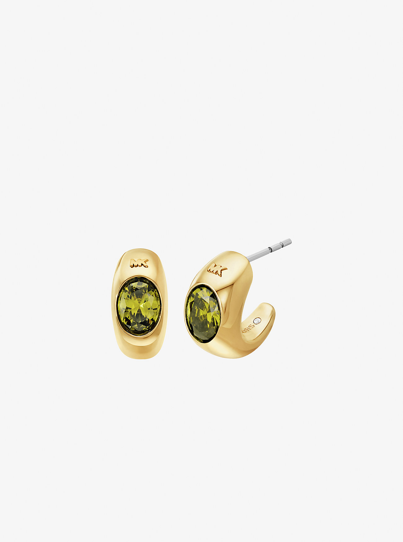 MK Precious Metal-Plated Cubic Zirconia Huggie Hoop Earrings -