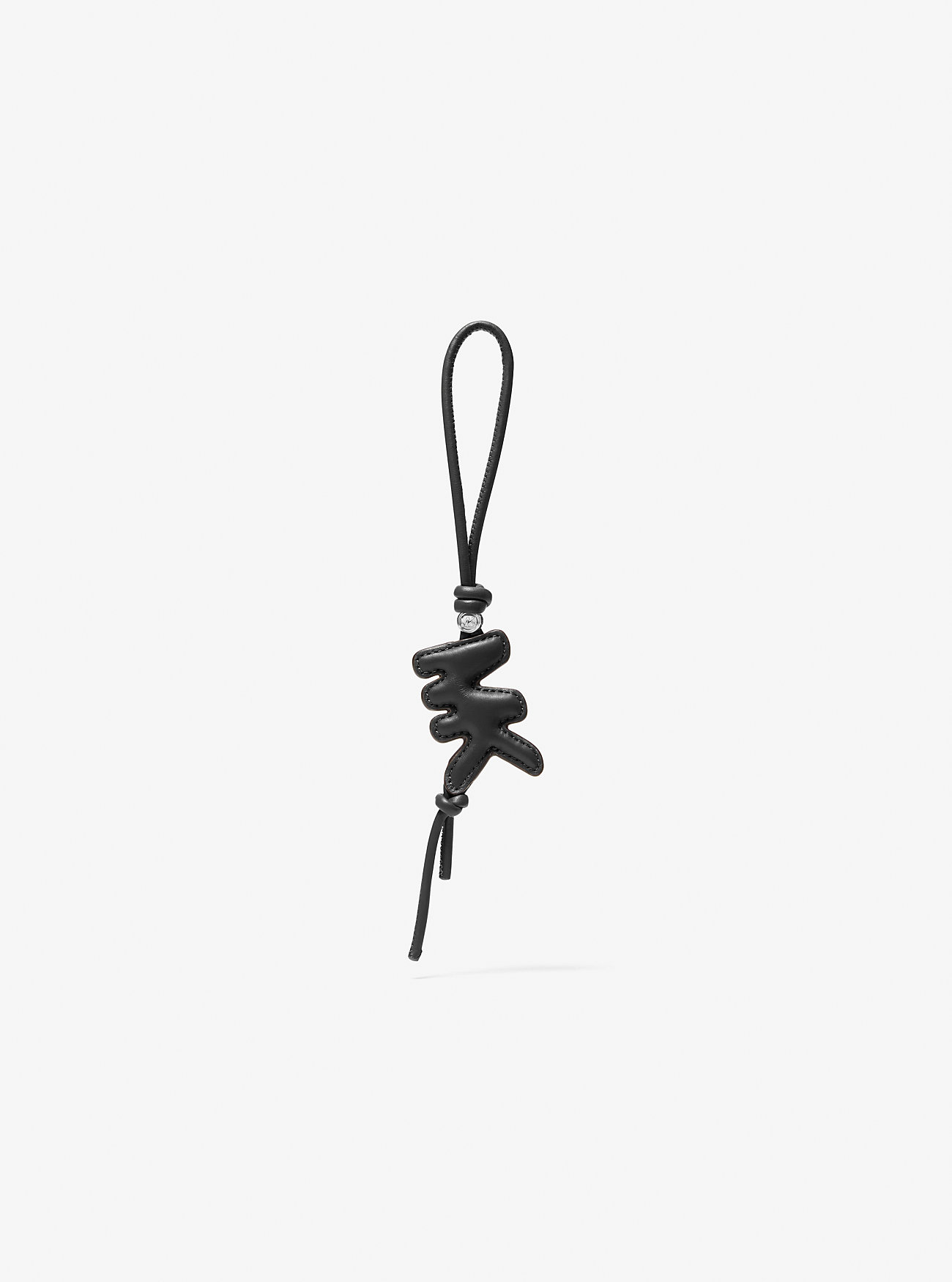 MK Puffy Logo Leather Bag Charm -