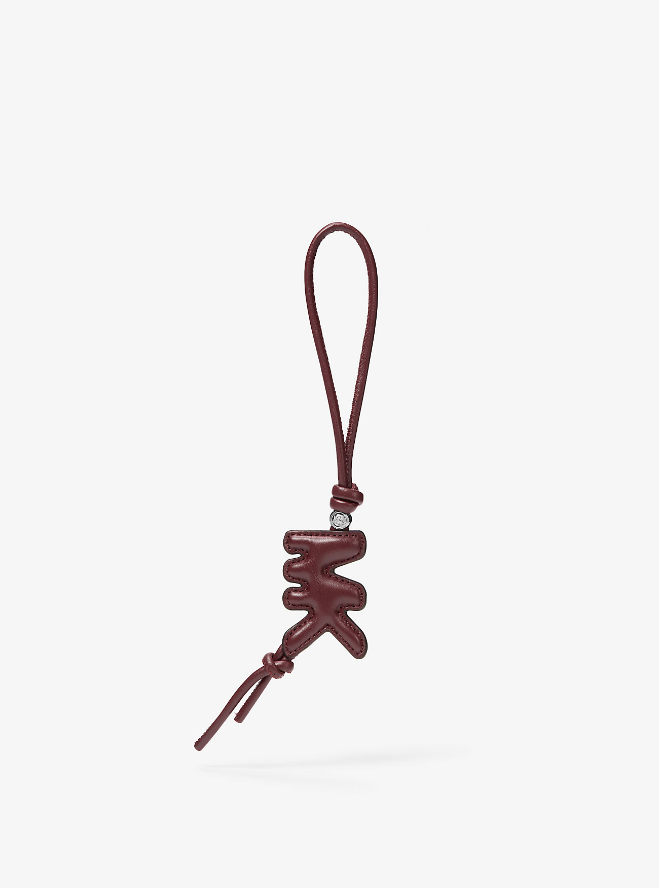 MK Puffy Logo Leather Bag Charm -