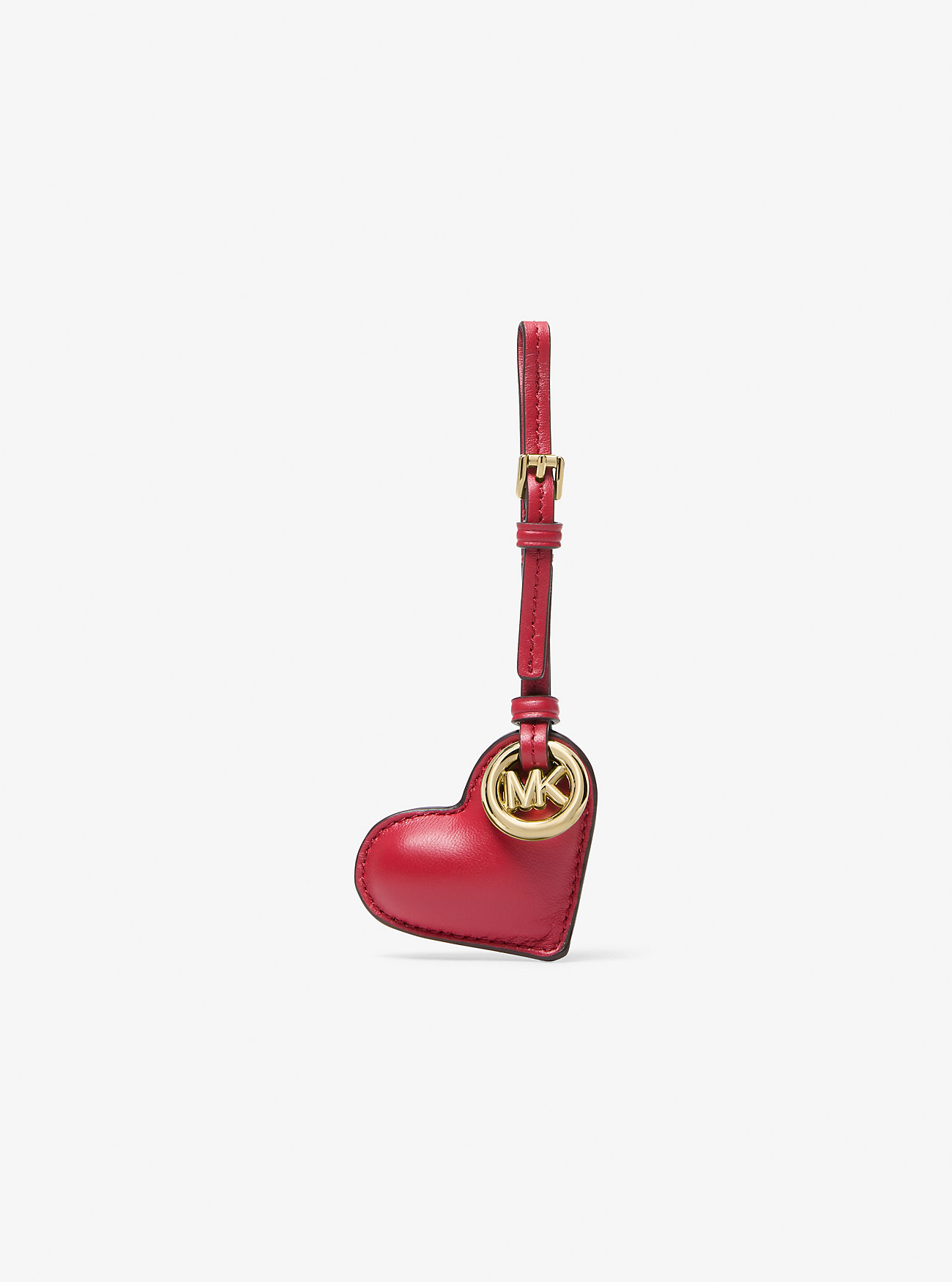 MK Puffy Heart Leather Bag Charm -