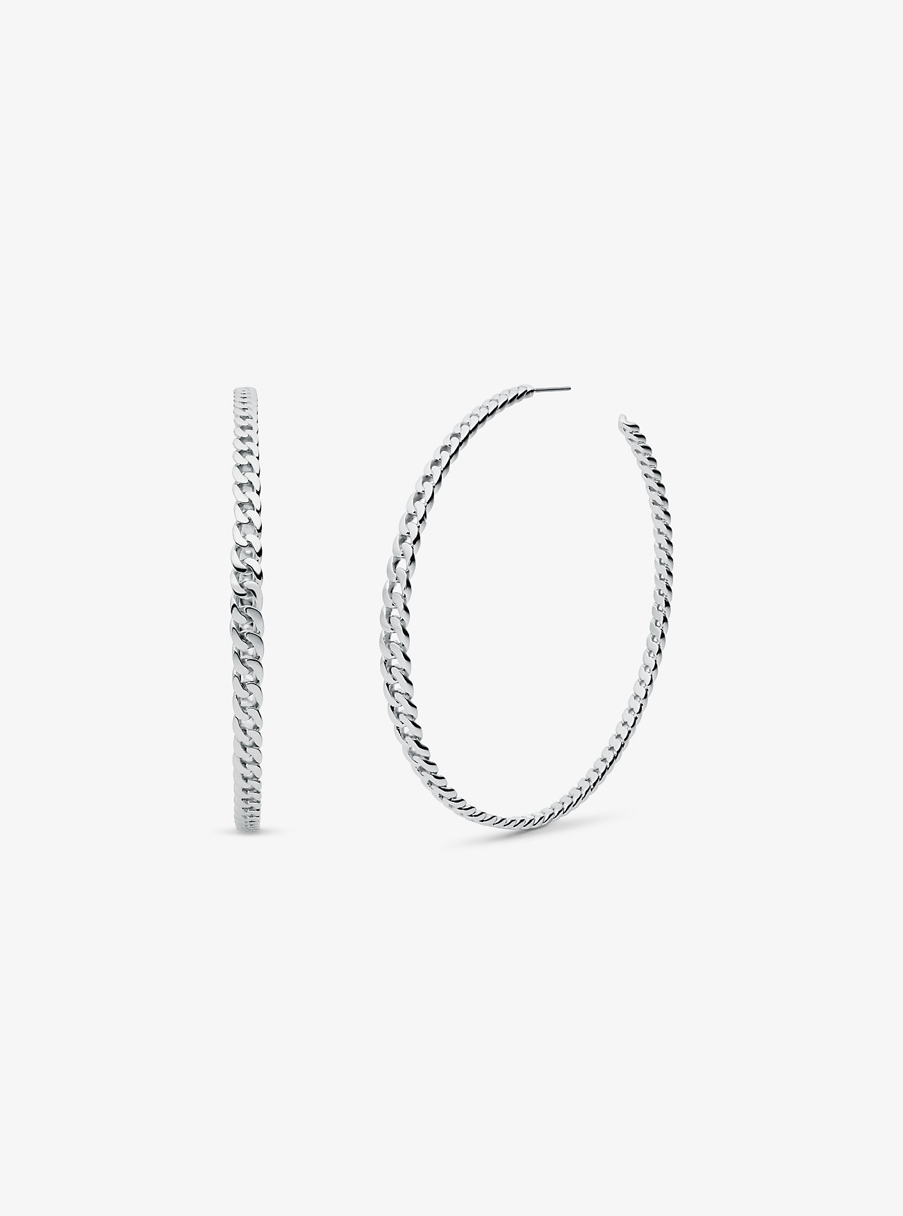 MK Precious Metal-Plated Brass Curb Link Hoop Earrings -