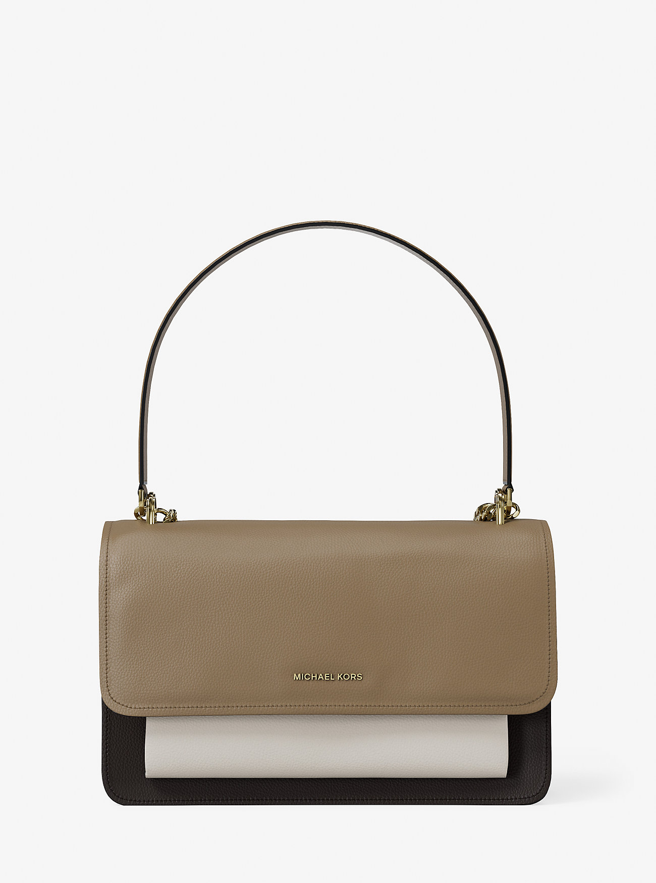 MK Claire Large Color-Block Leather Shoulder Bag -