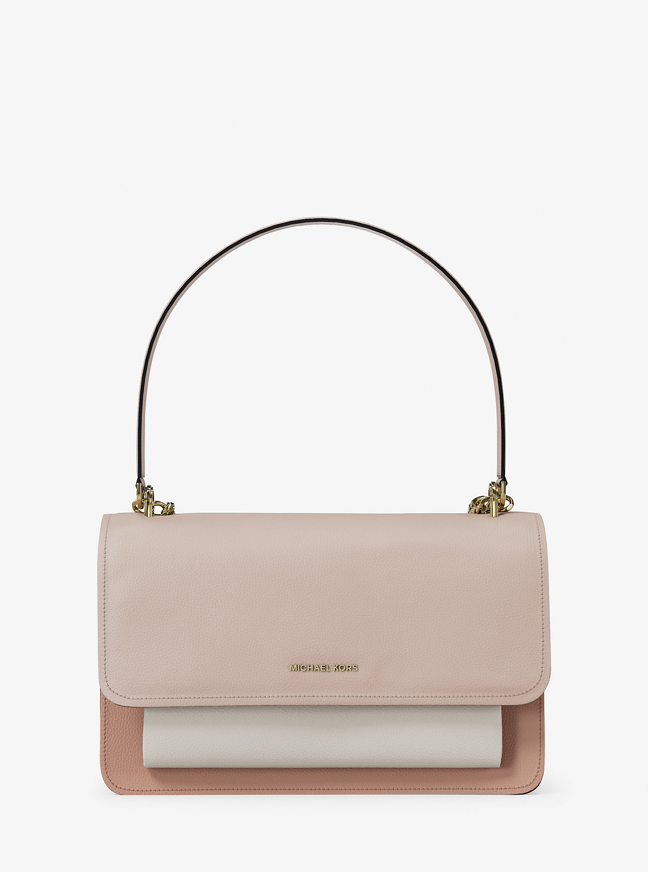 MK Claire Large Color-Block Leather Shoulder Bag -