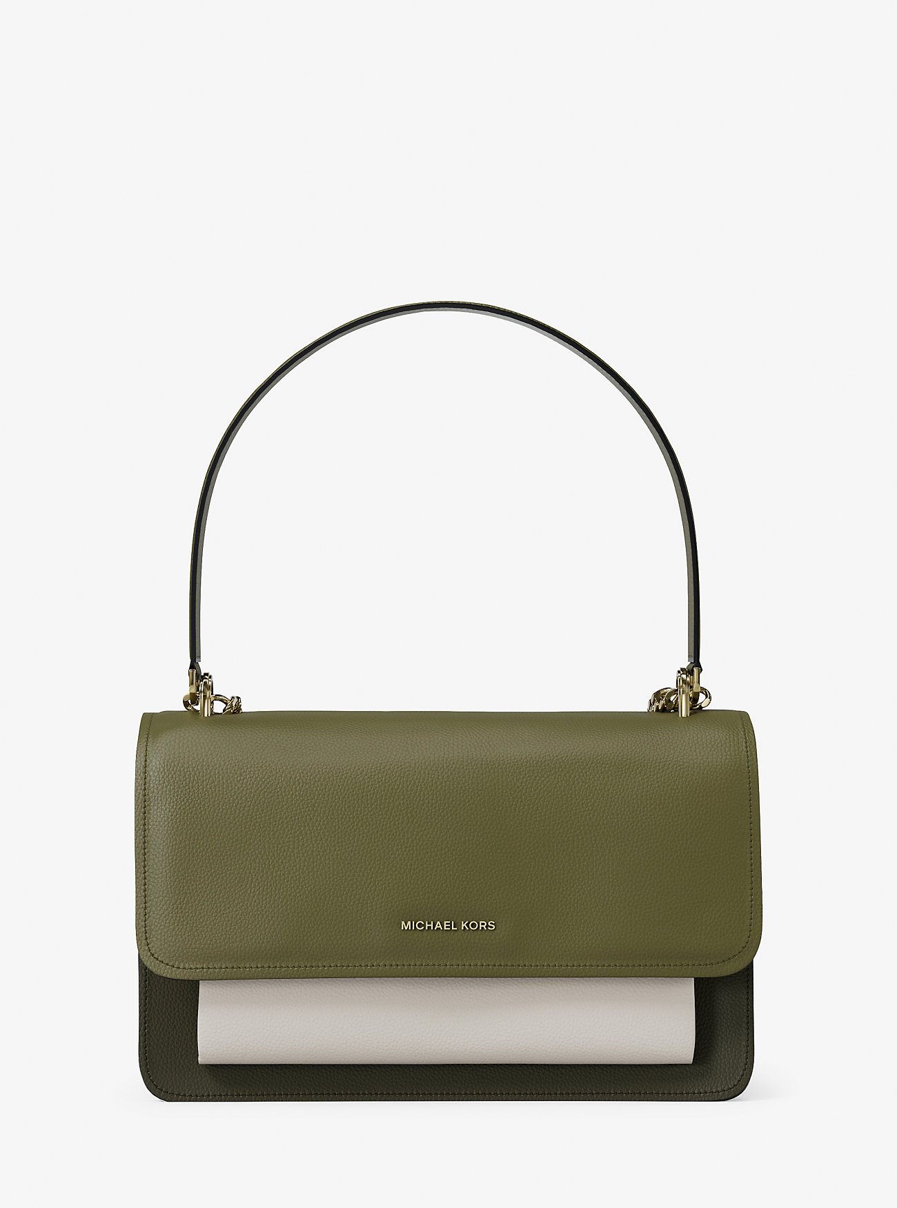 MK Claire Large Color-Block Leather Shoulder Bag -
