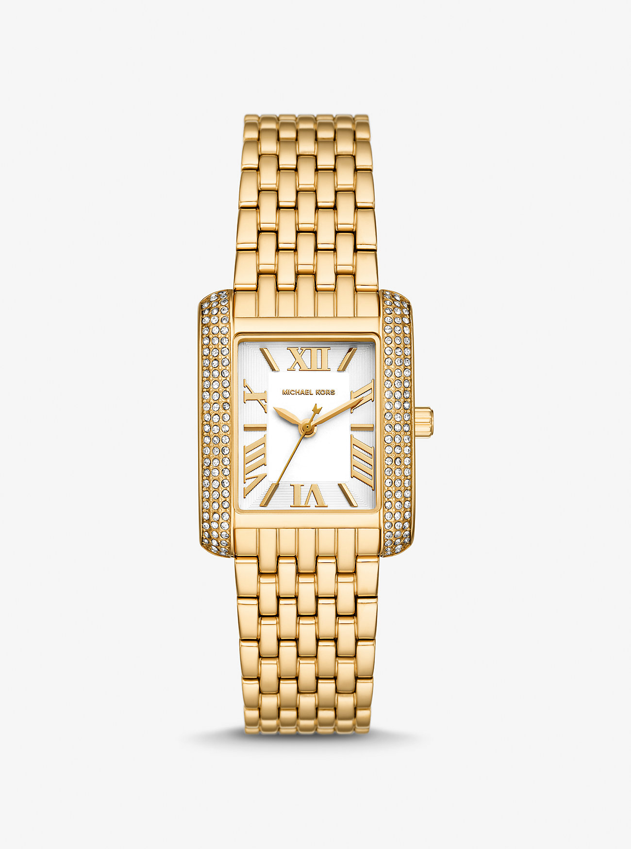 MK Petite Emery Pavé Gold-Tone Watch -