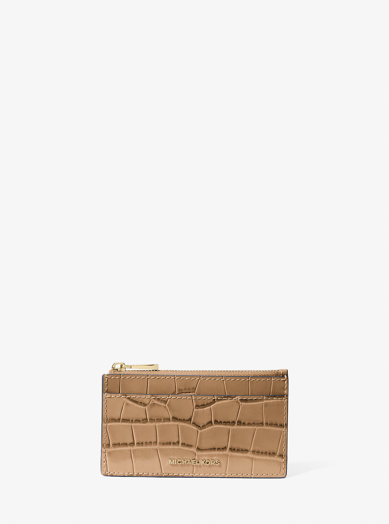 MK Jet Set Small Crocodile Embossed Leather Card Case -