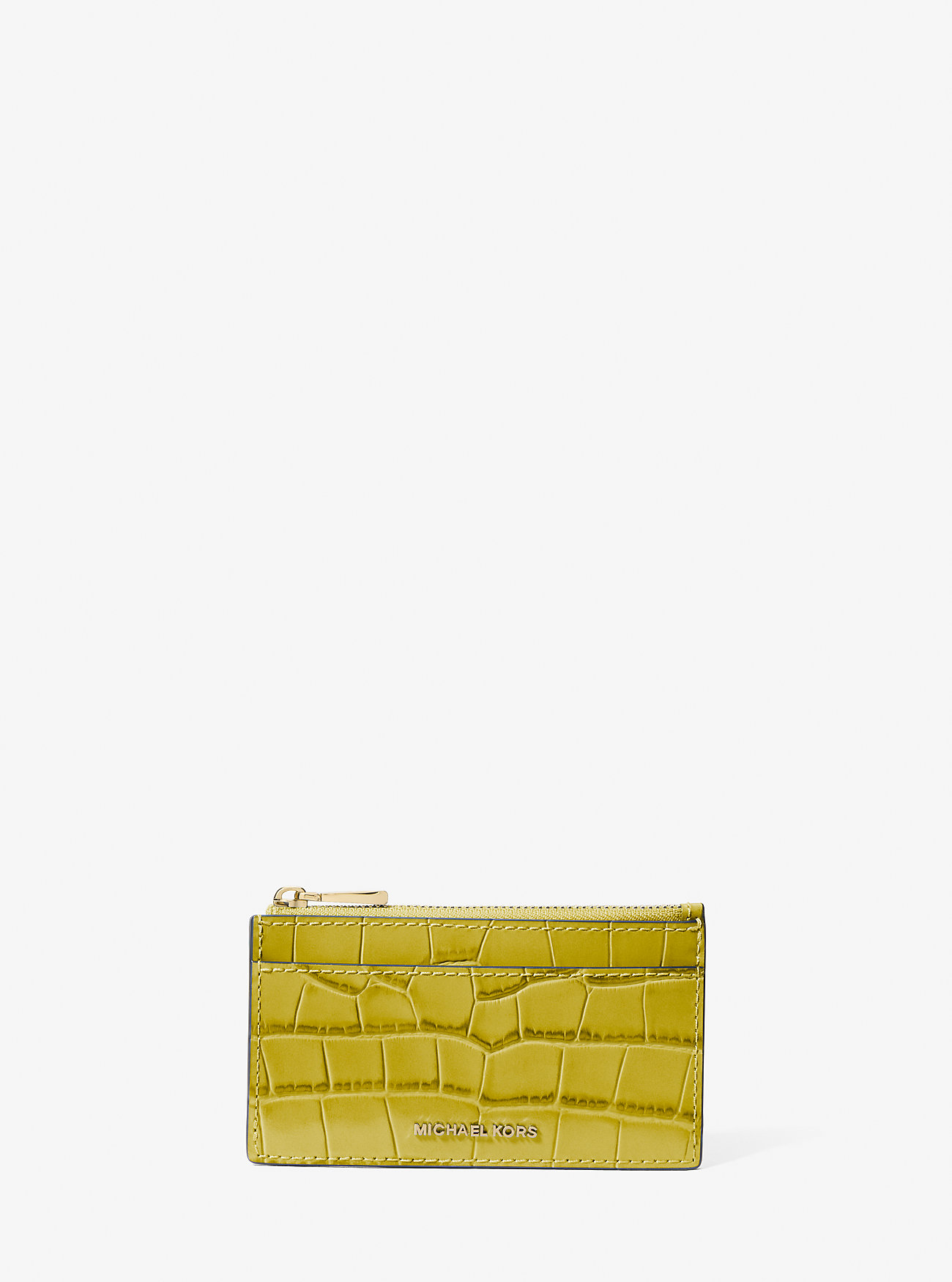MK Jet Set Small Crocodile Embossed Leather Card Case -