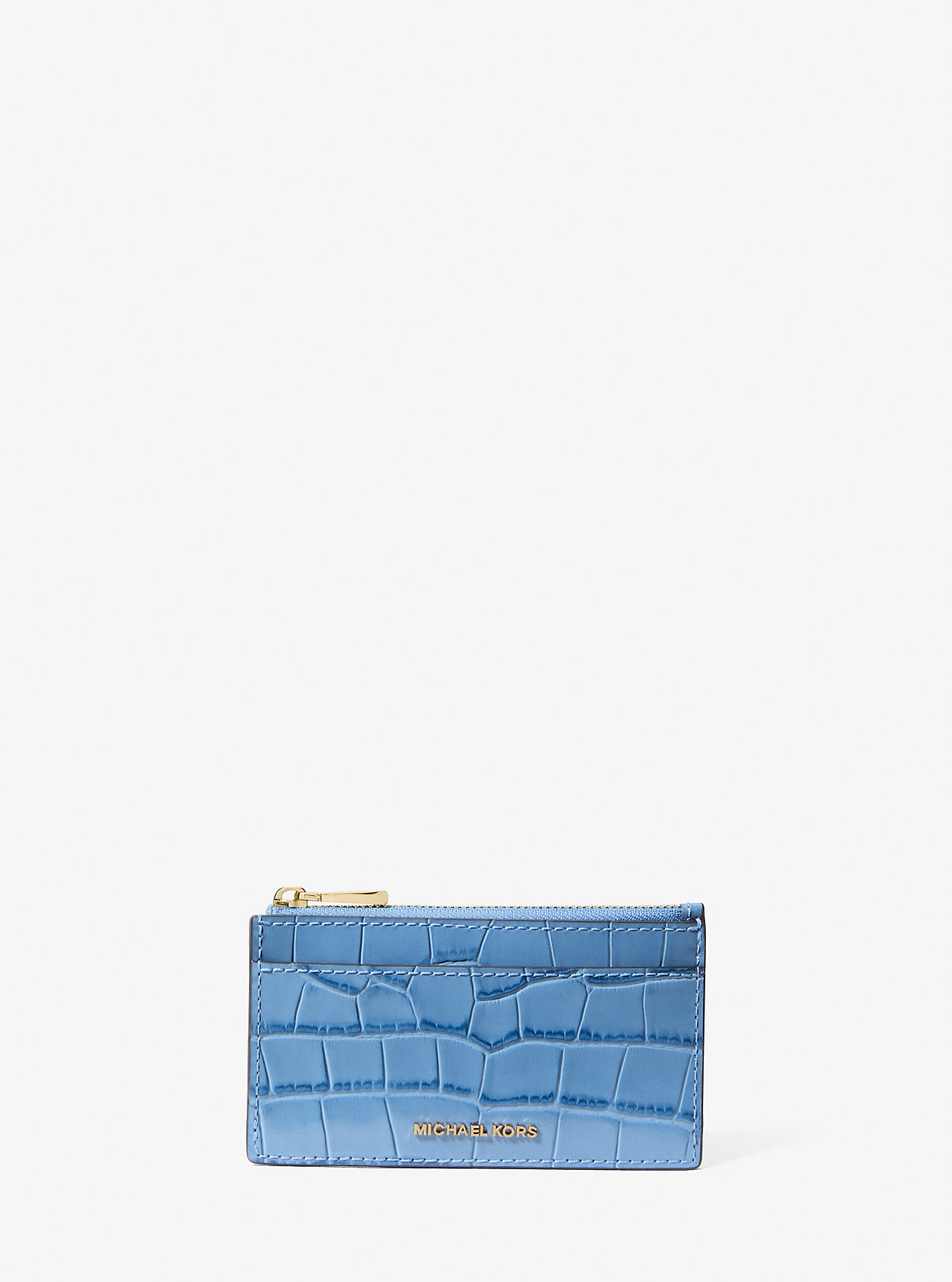 MK Jet Set Small Crocodile Embossed Leather Card Case -