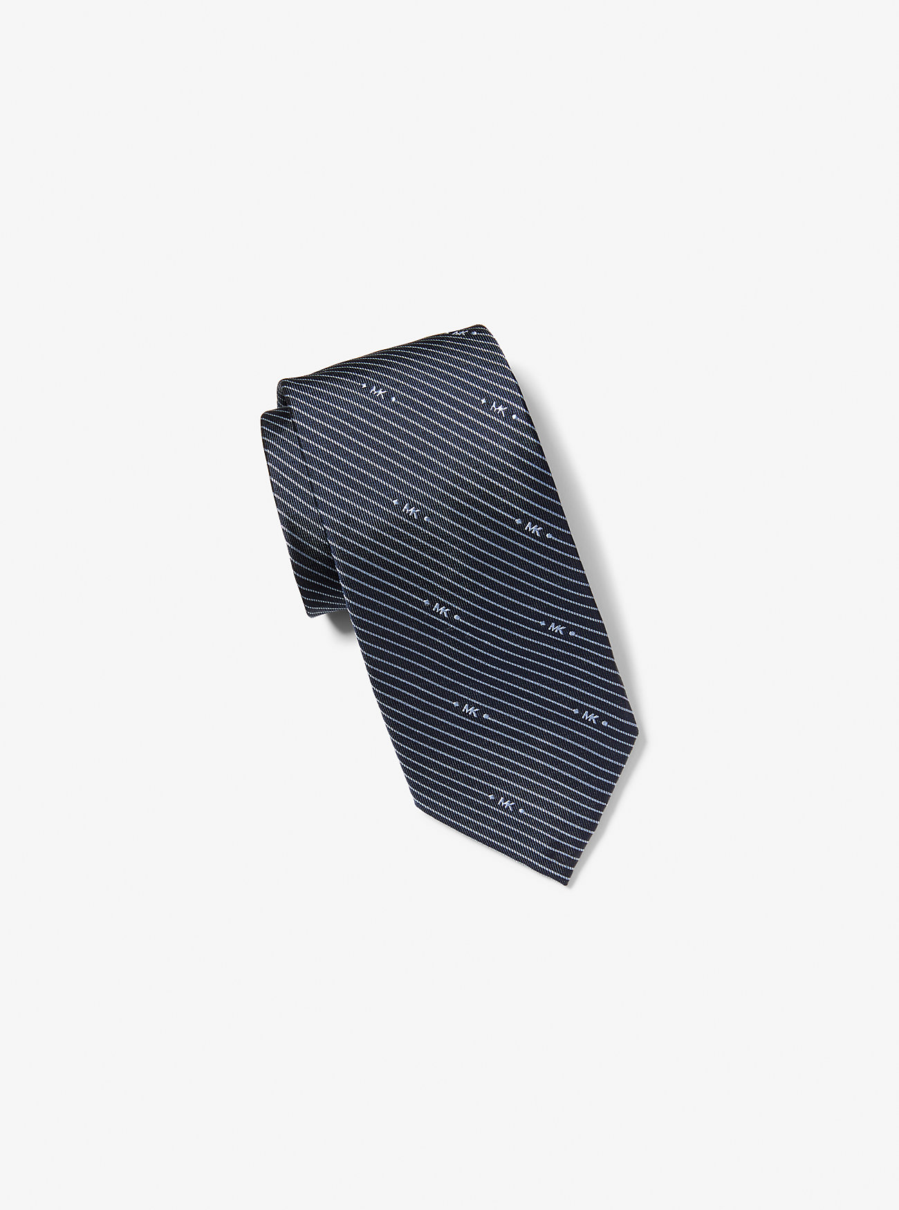 MK Logo Striped Silk Tie -