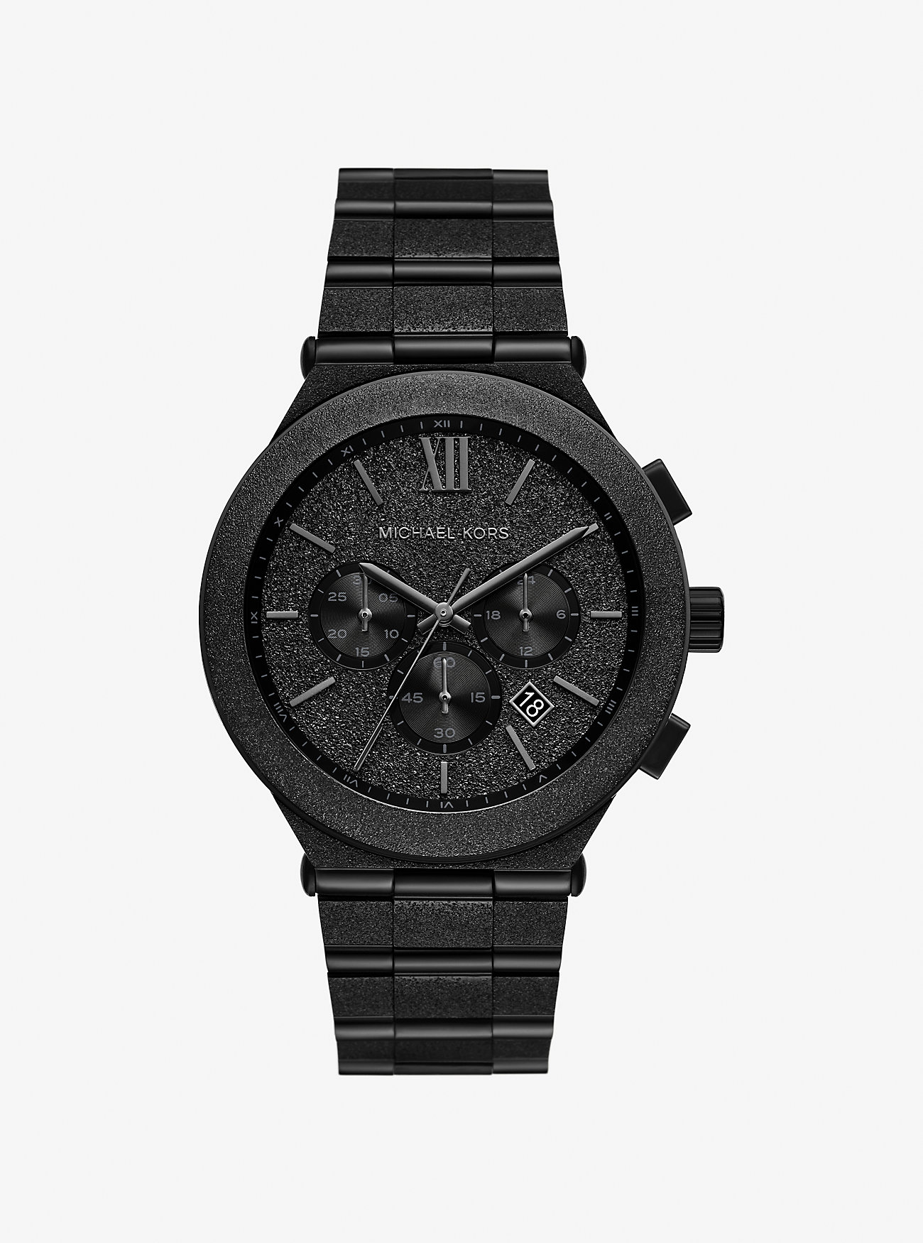 MK Oversized Billie Frosted Black-Tone Watch -