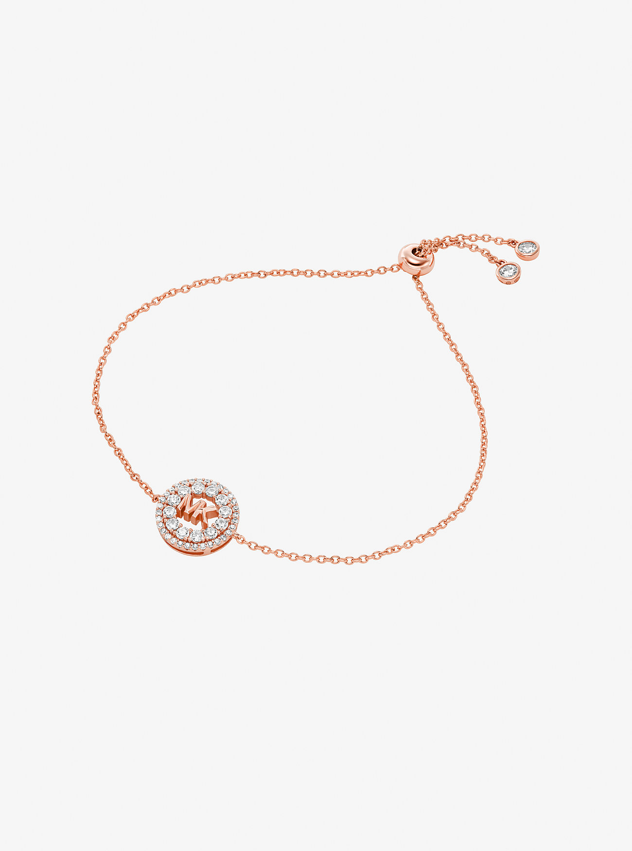 MK Fulton Precious Metal-Plated Pavé Logo Slider Bracelet -