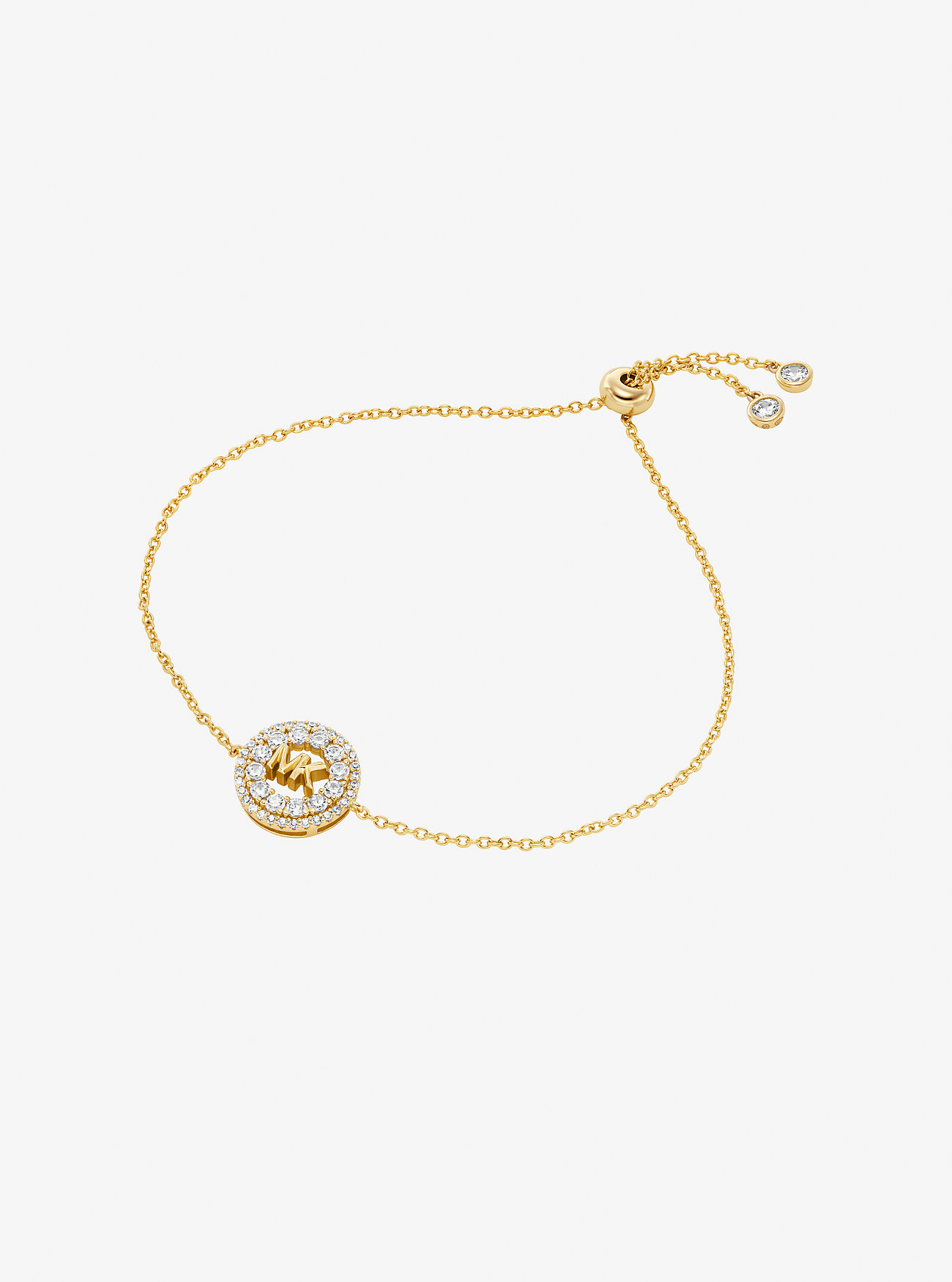 MK Fulton Precious Metal-Plated Pavé Logo Slider Bracelet -