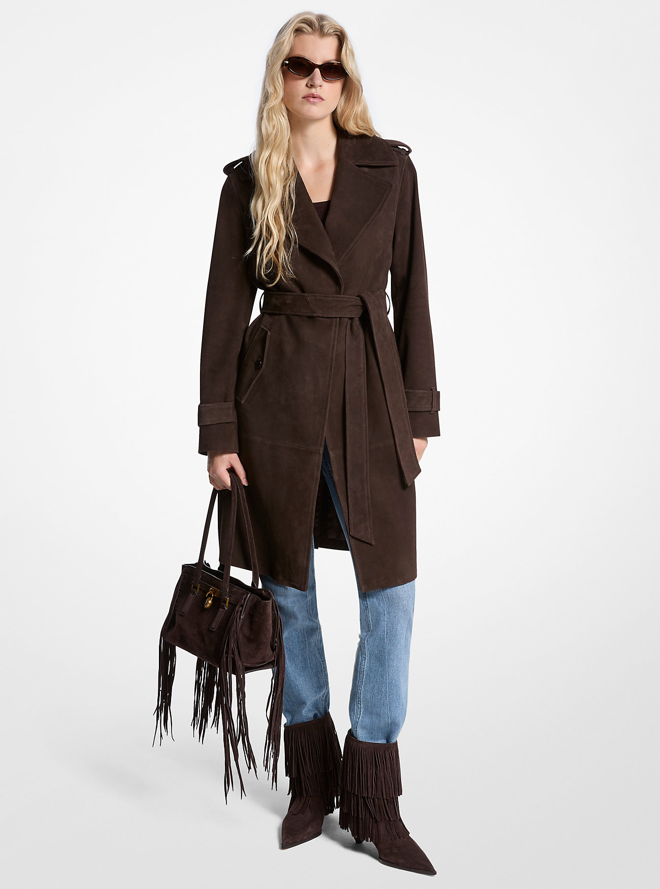 MK Suede Trench Coat -