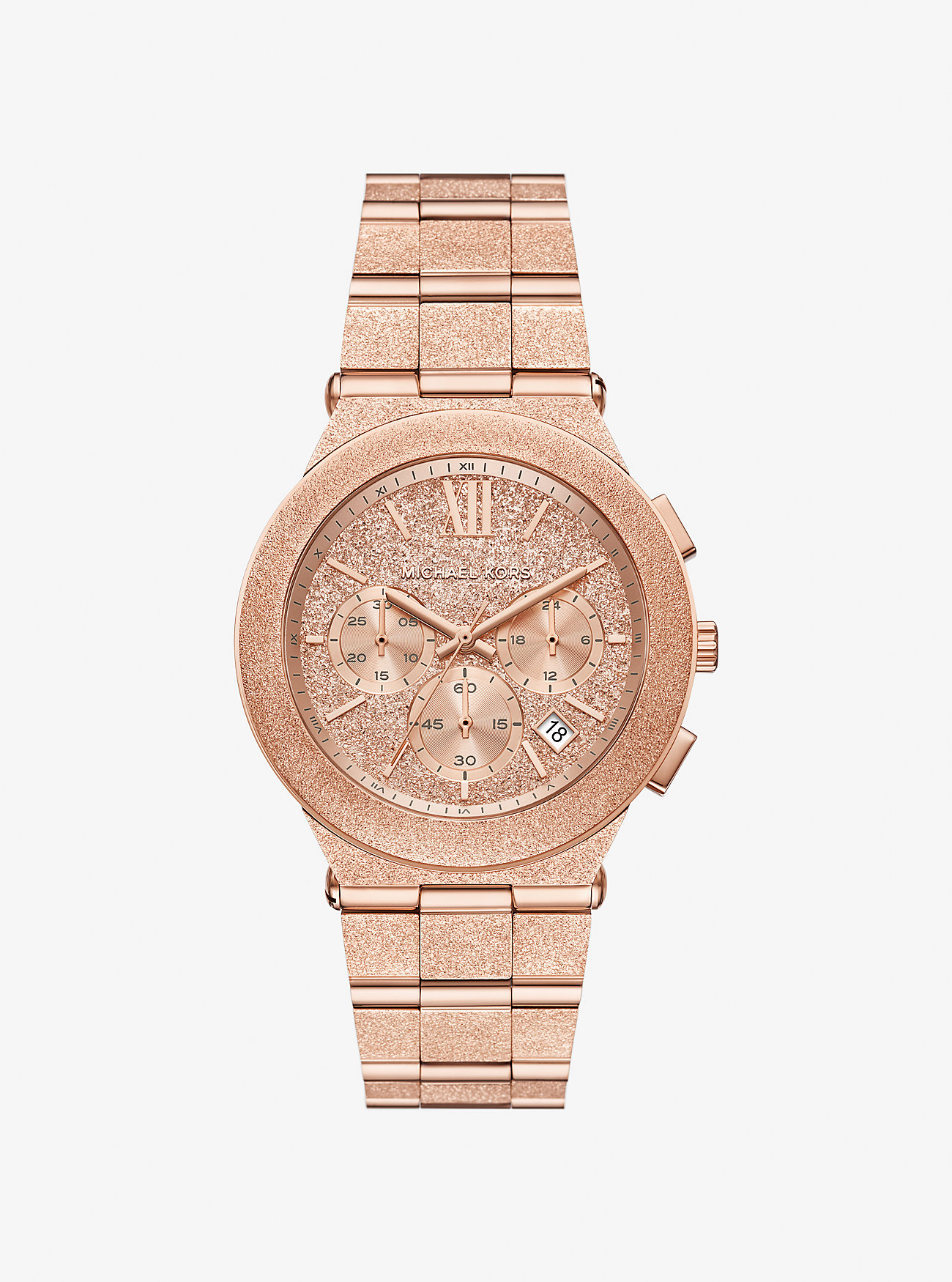 MK Oversized Billie Frosted Rose Gold-Tone Watch -