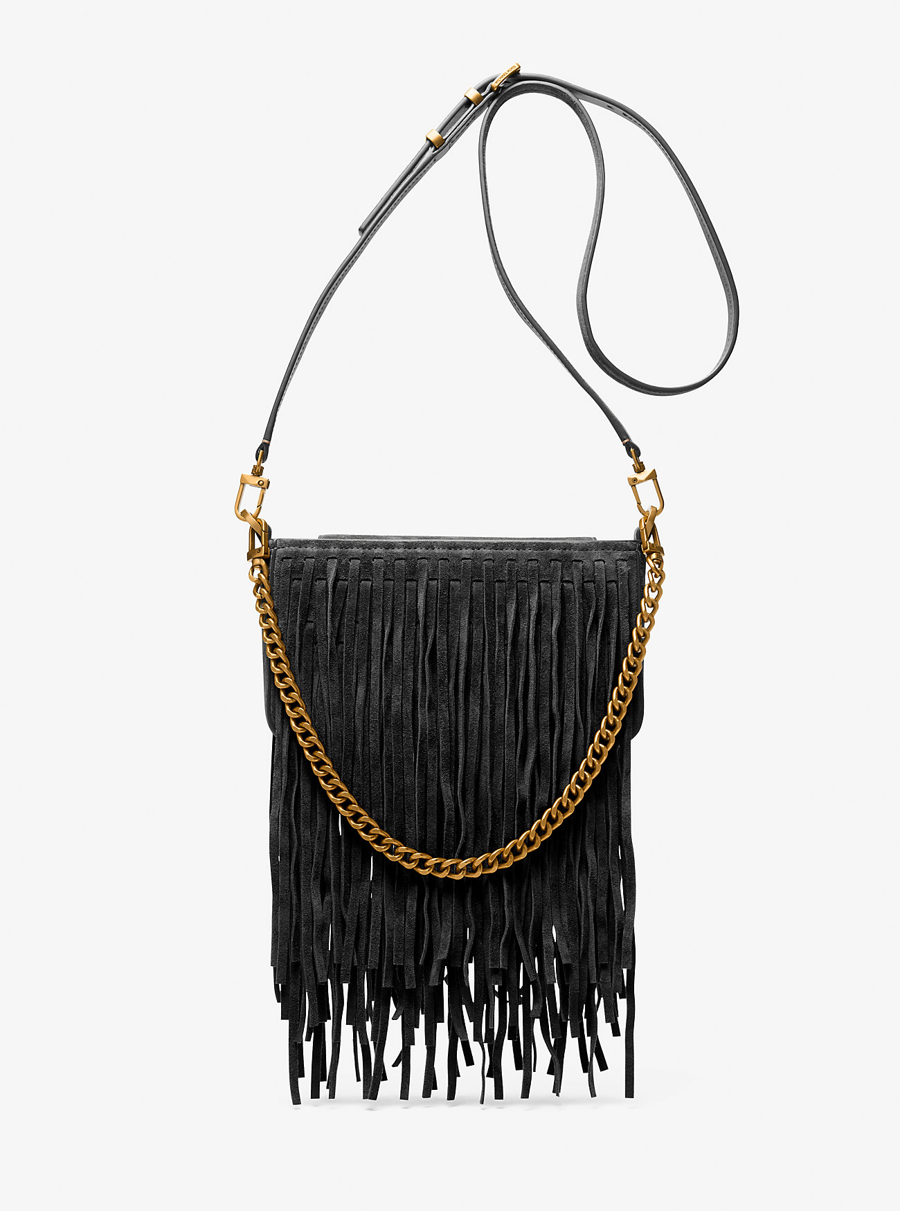 MK Bryant Small Fringed Suede Convertible Pochette -