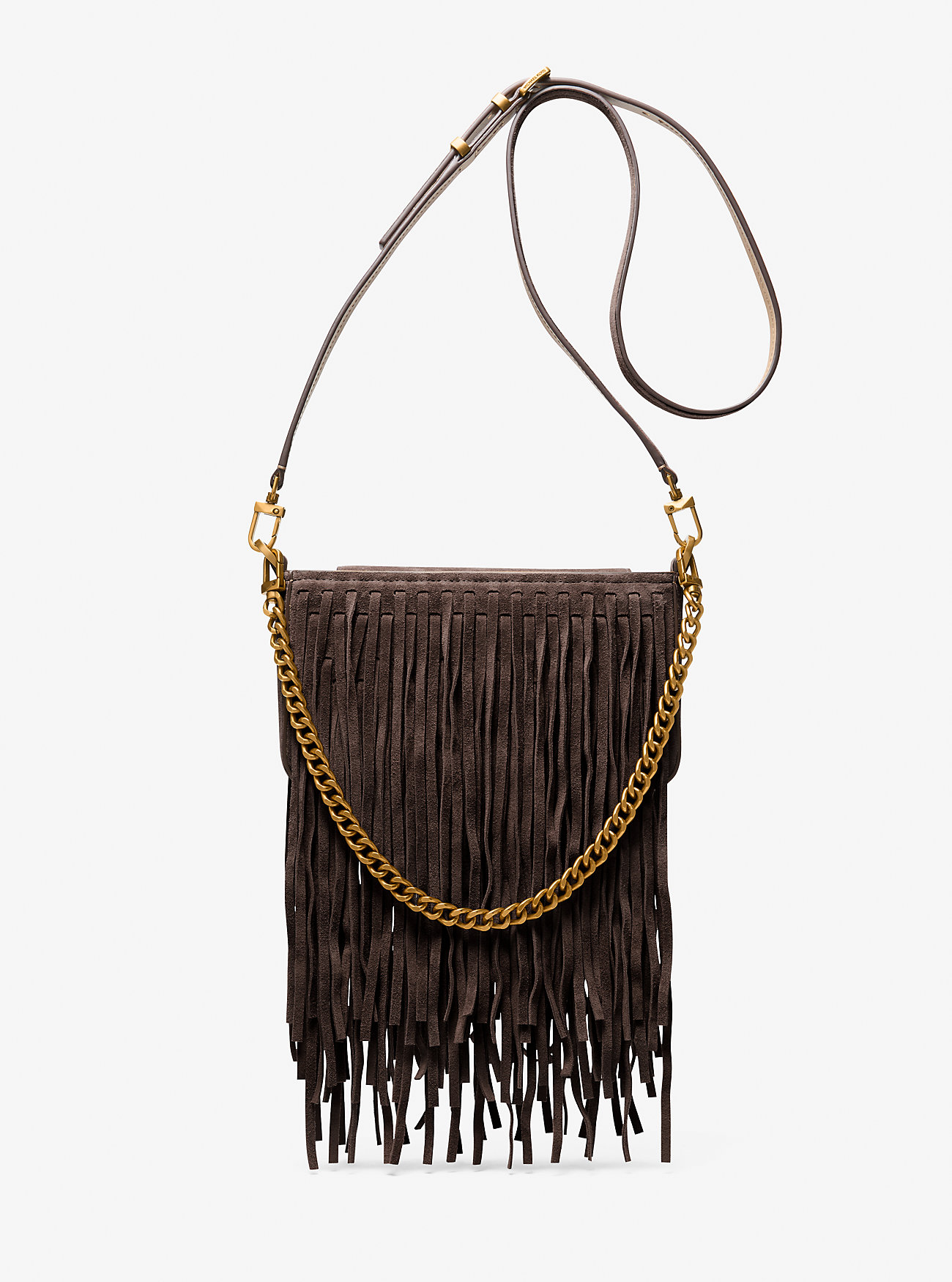 MK Bryant Small Fringed Suede Convertible Pochette -