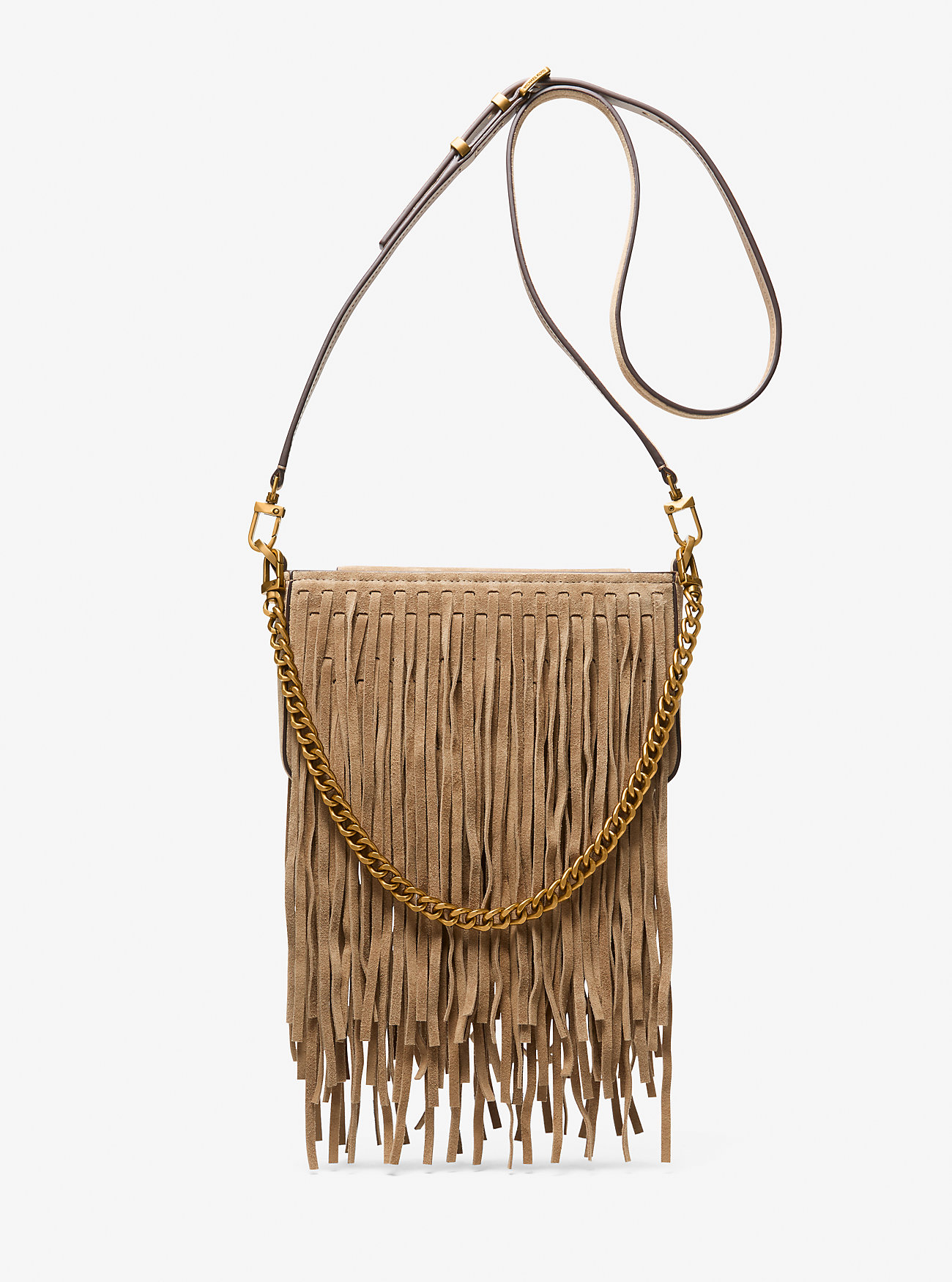 MK Bryant Small Fringed Suede Convertible Pochette -